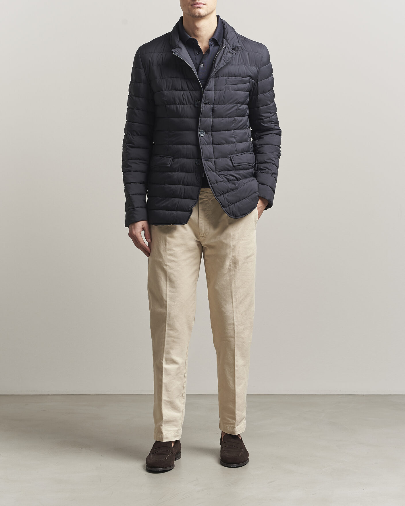 Men | Coats & Jackets | Herno | Nuage Matt Nylon Blazer Navy