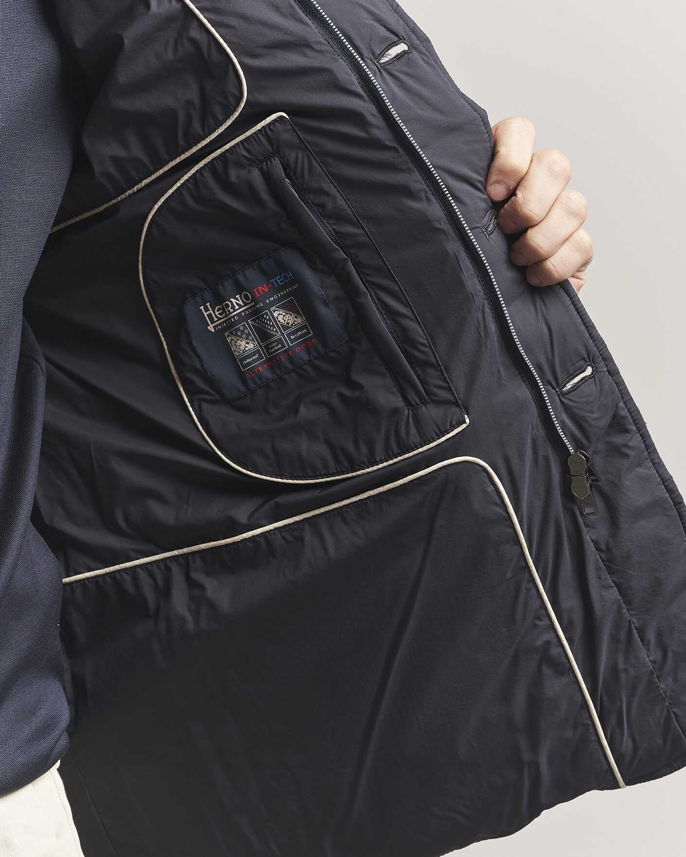 Men | Coats & Jackets | Herno | Nuage Matt Nylon Blazer Navy