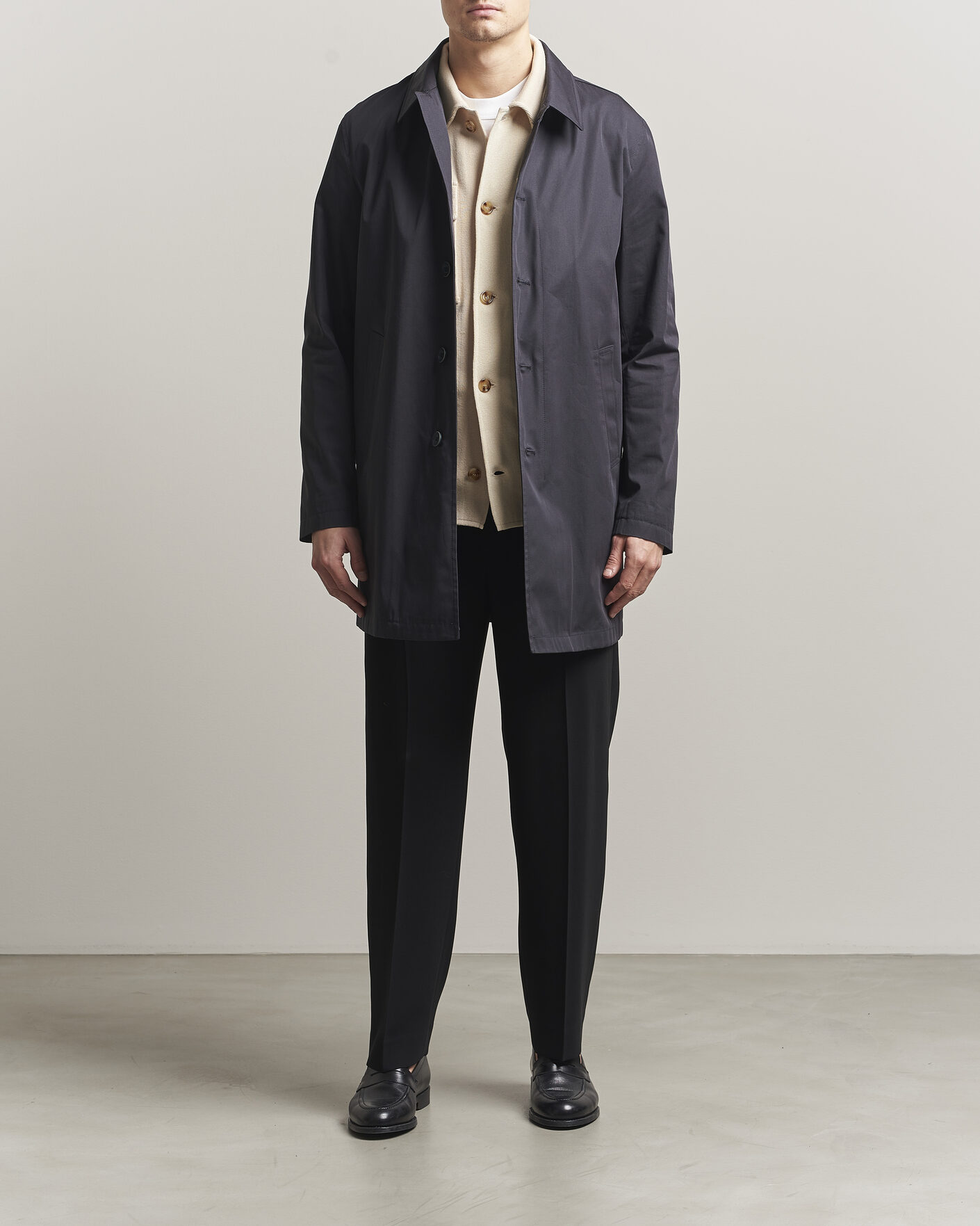 Men | Coats & Jackets | Herno | Cotton Car Coat Navy