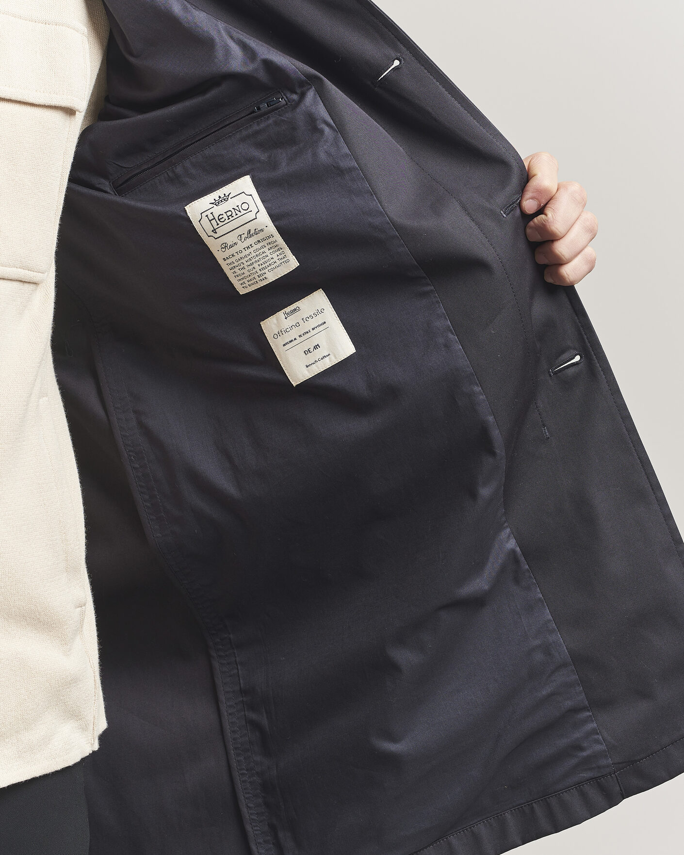 Men | Coats & Jackets | Herno | Cotton Car Coat Navy