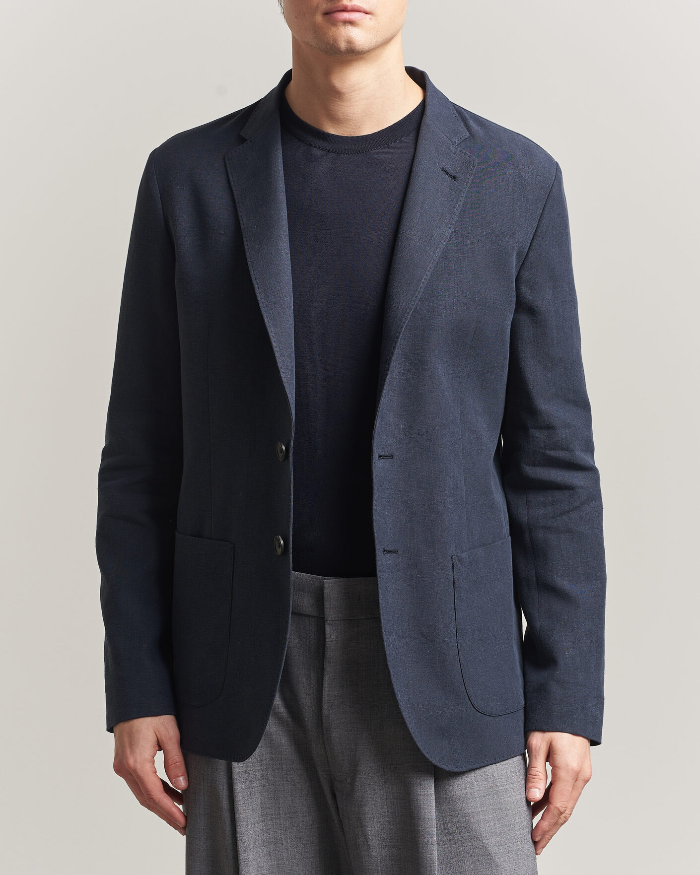 Men | Blazers | Herno | Cotton/Linen Blazer Navy
