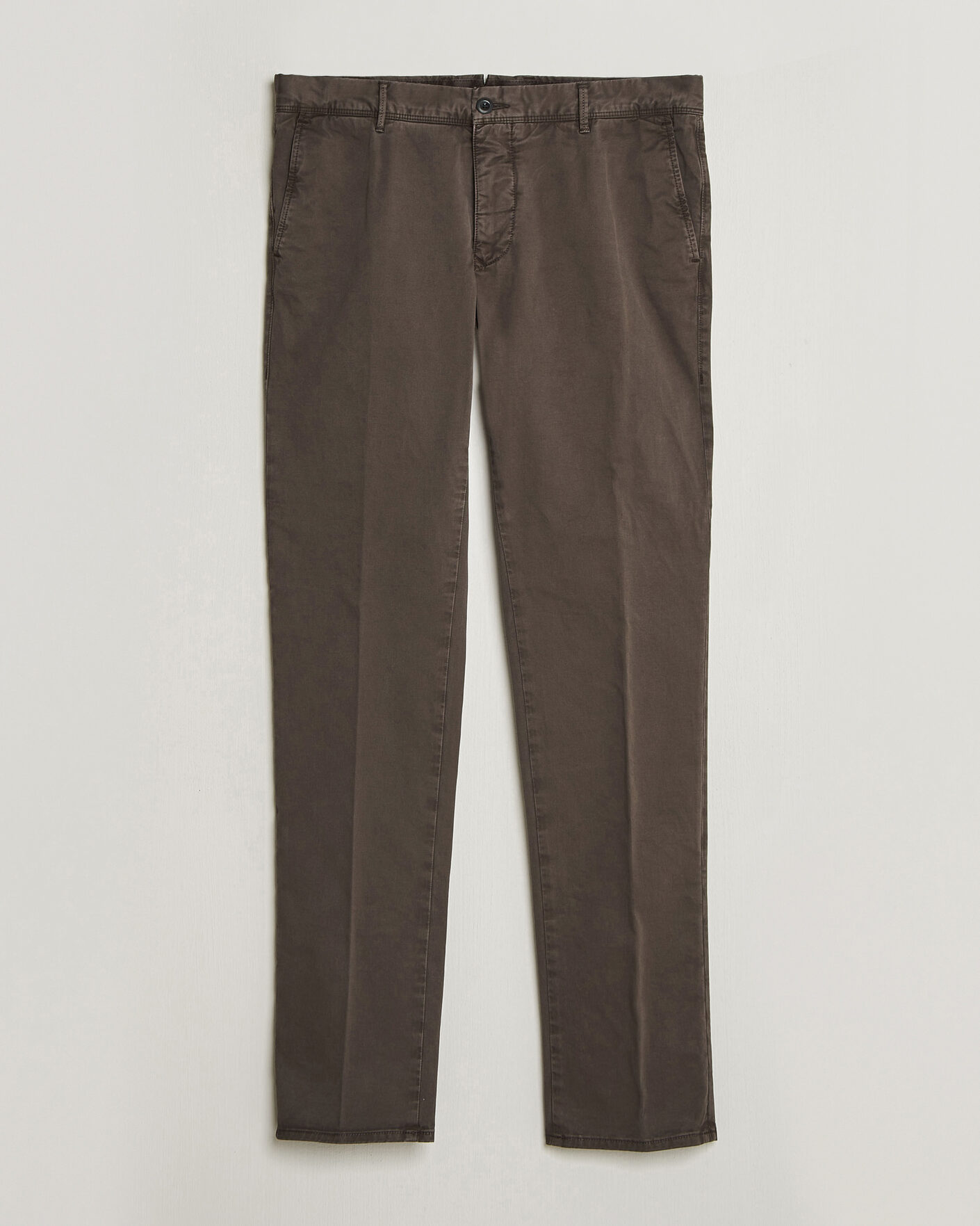 Men | Trousers | Incotex | Slim Fit Garment Dyed Slacks Dark Brown