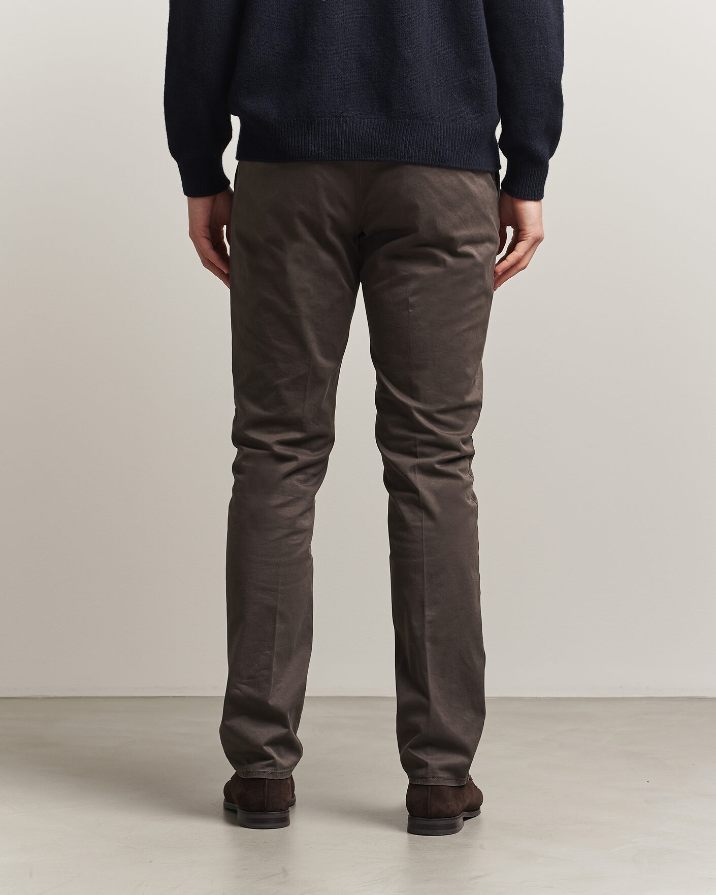Men | Trousers | Incotex | Slim Fit Garment Dyed Slacks Dark Brown