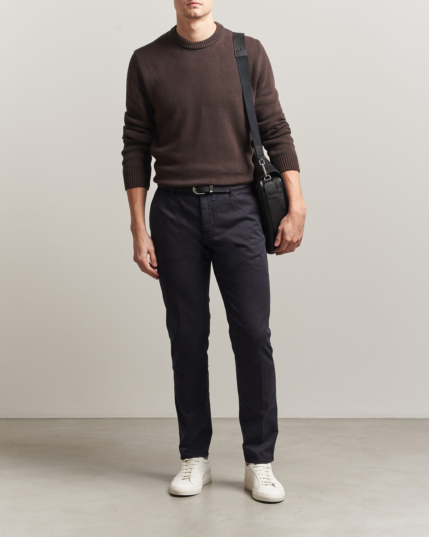 Men | Trousers | Incotex | Slim Fit Garment Dyed Slacks Navy