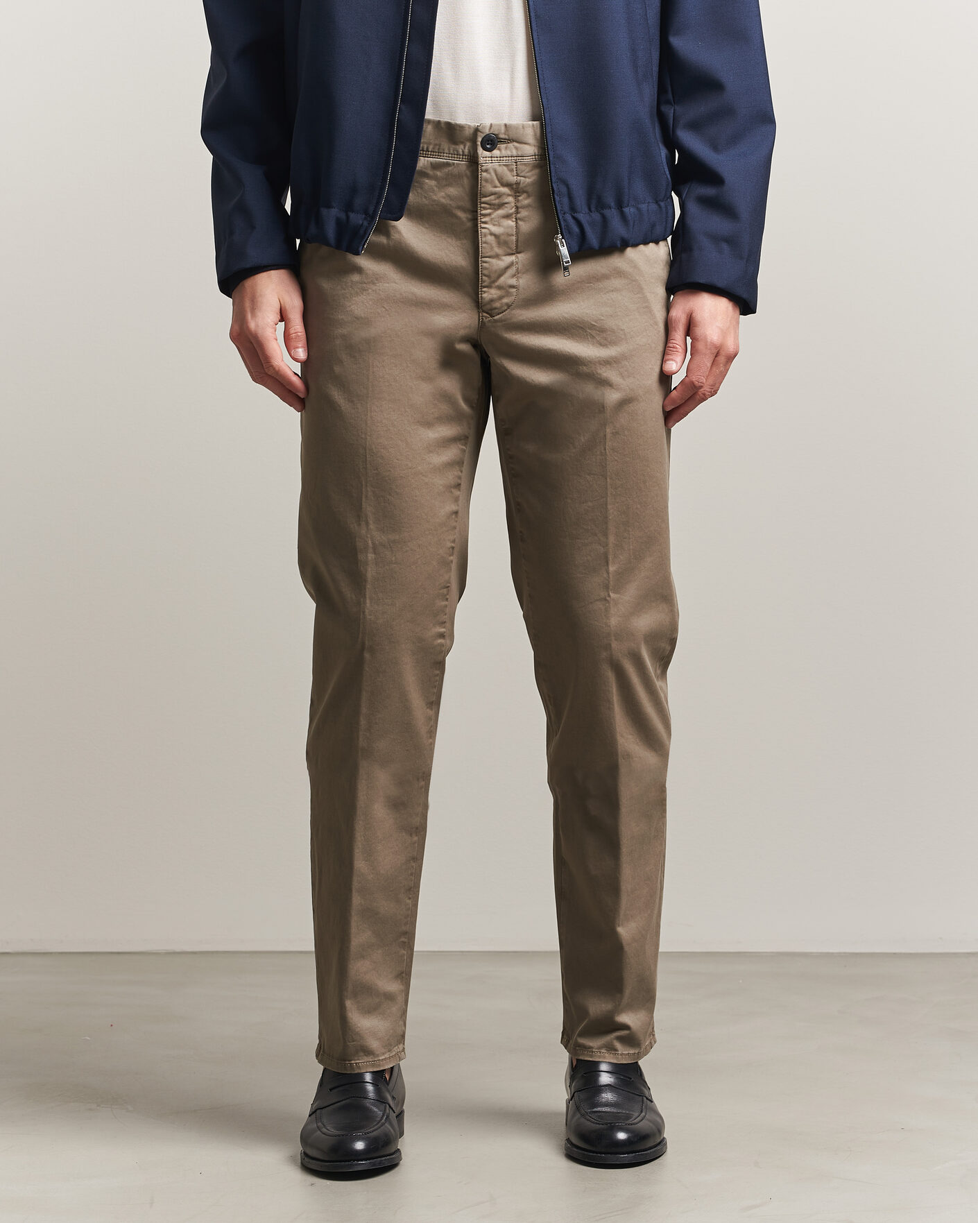 Men | Trousers | Incotex | Regular Fit Garment Dyed Slacks Brown