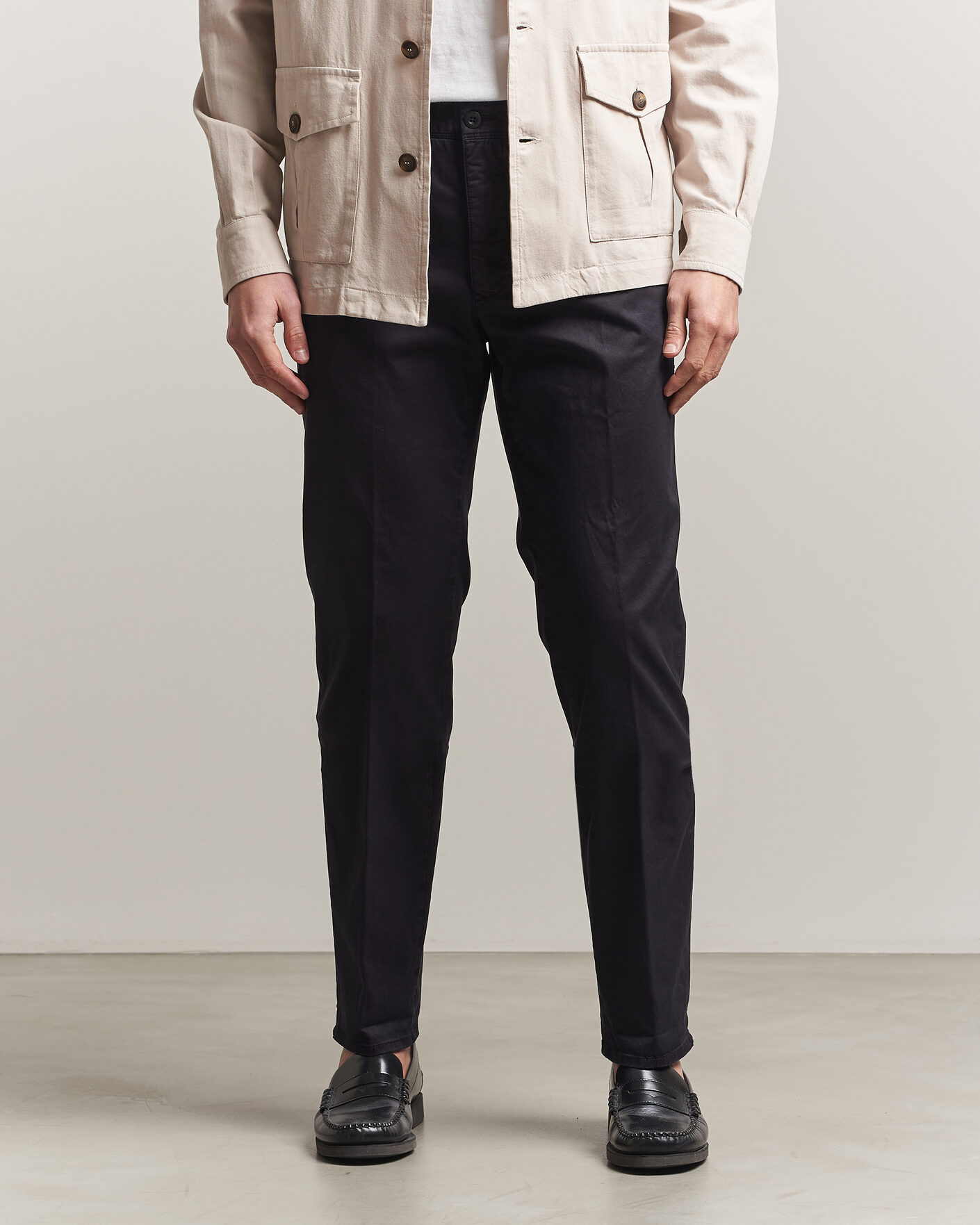 Men | Trousers | Incotex | Regular Fit Garment Dyed Slacks Navy