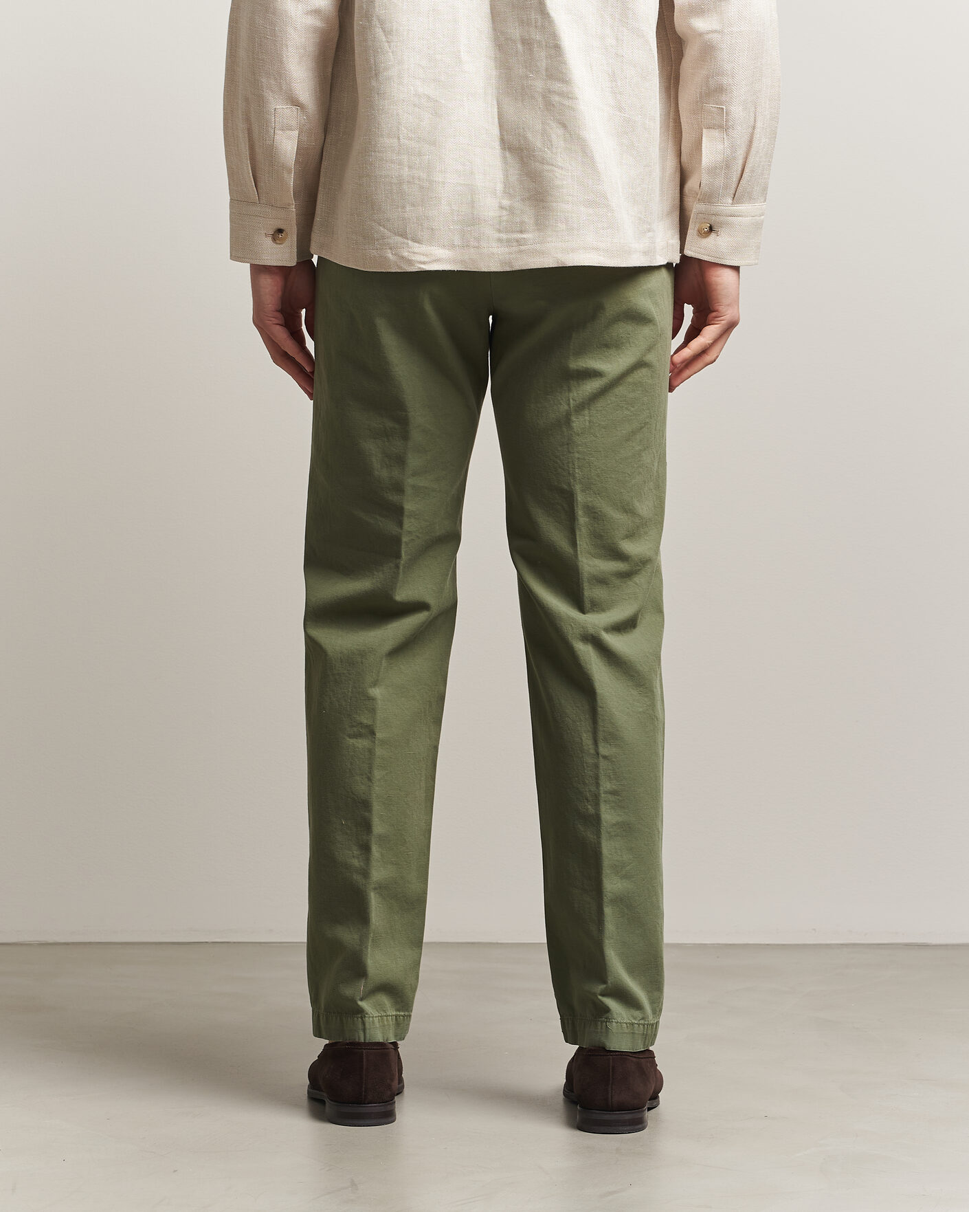 Incotex Regular Fit Cotton/Linen Slacks Military at CareOfCarl.com