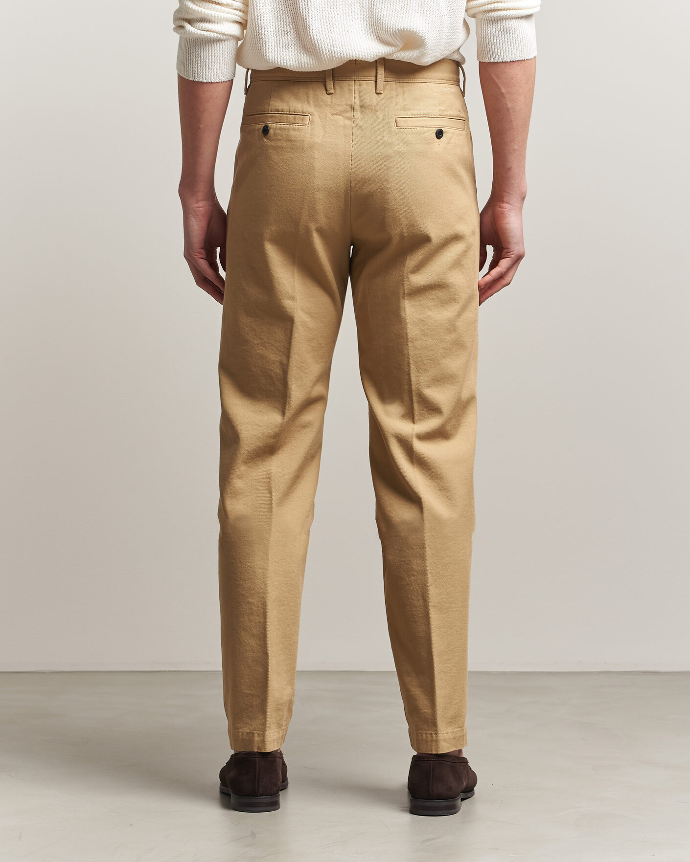 パンツ INCOTEX khaki cotton pants Incotex Regular Fit Uniform Cotton Slacks Khaki at CareOfCarl.com