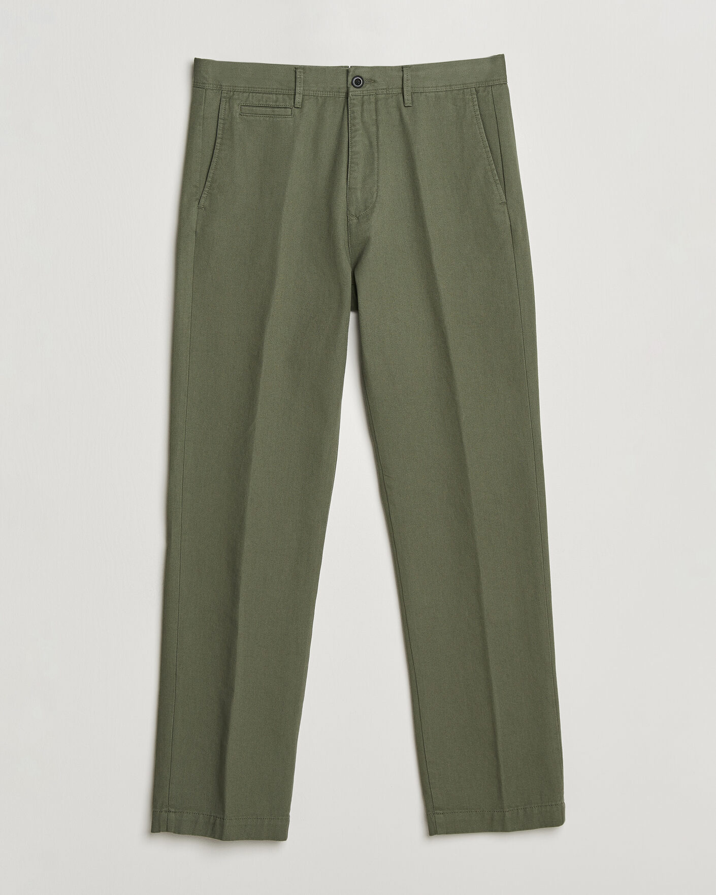 Men | Trousers | Incotex | Regular Fit Uniform Cotton Slacks Military