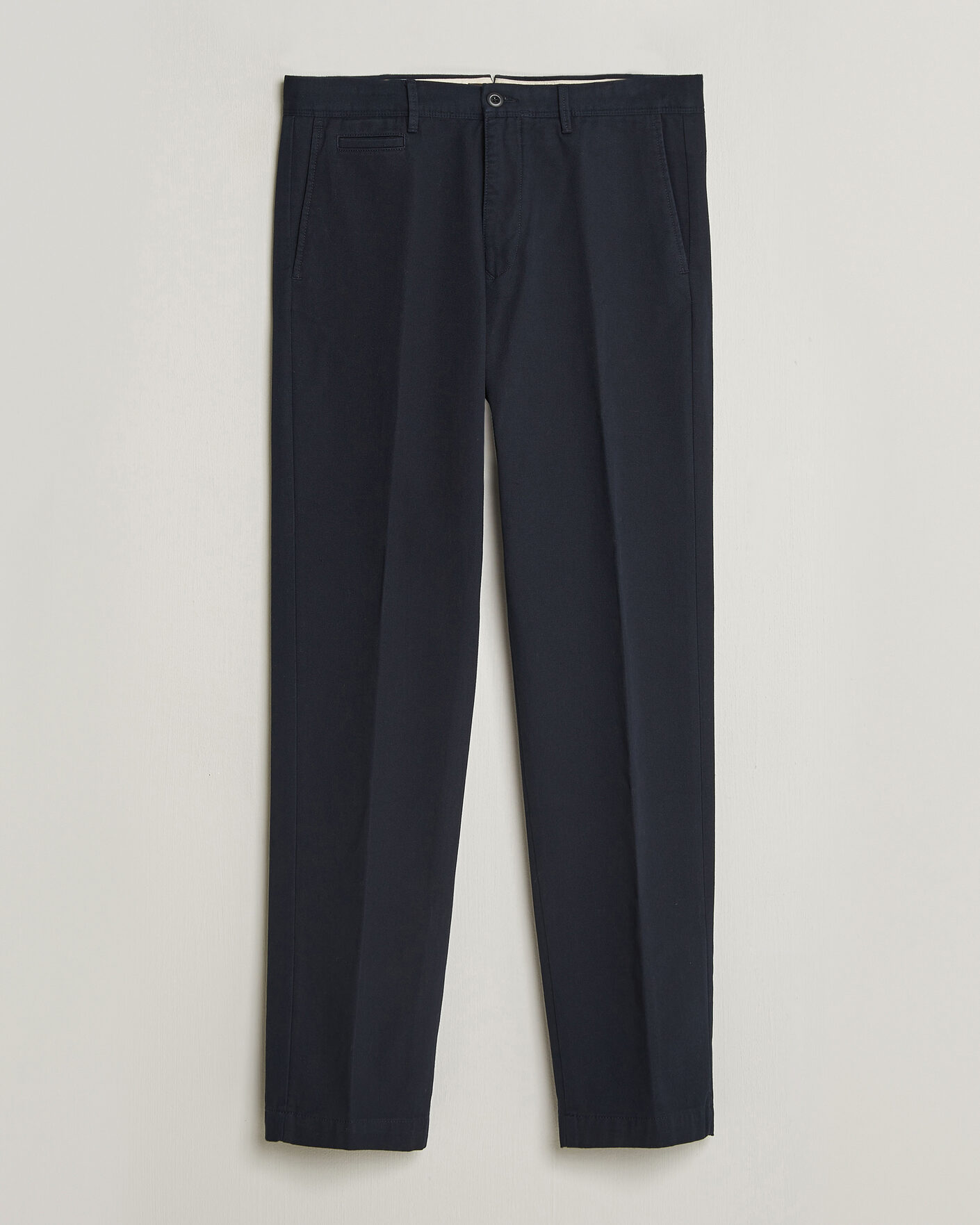 Men | Trousers | Incotex | Regular Fit Uniform Cotton Slacks Navy