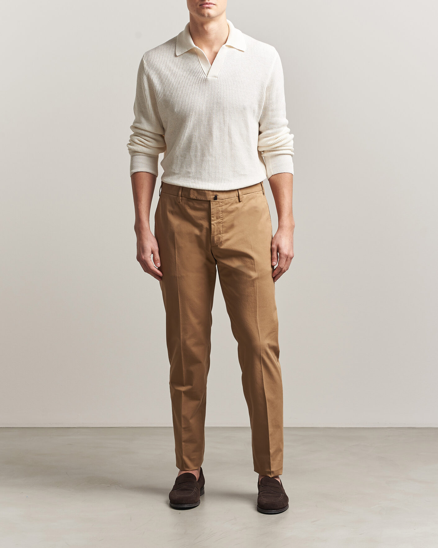 Men | Trousers | Incotex | Slim Fit Comfort Chinos Khaki