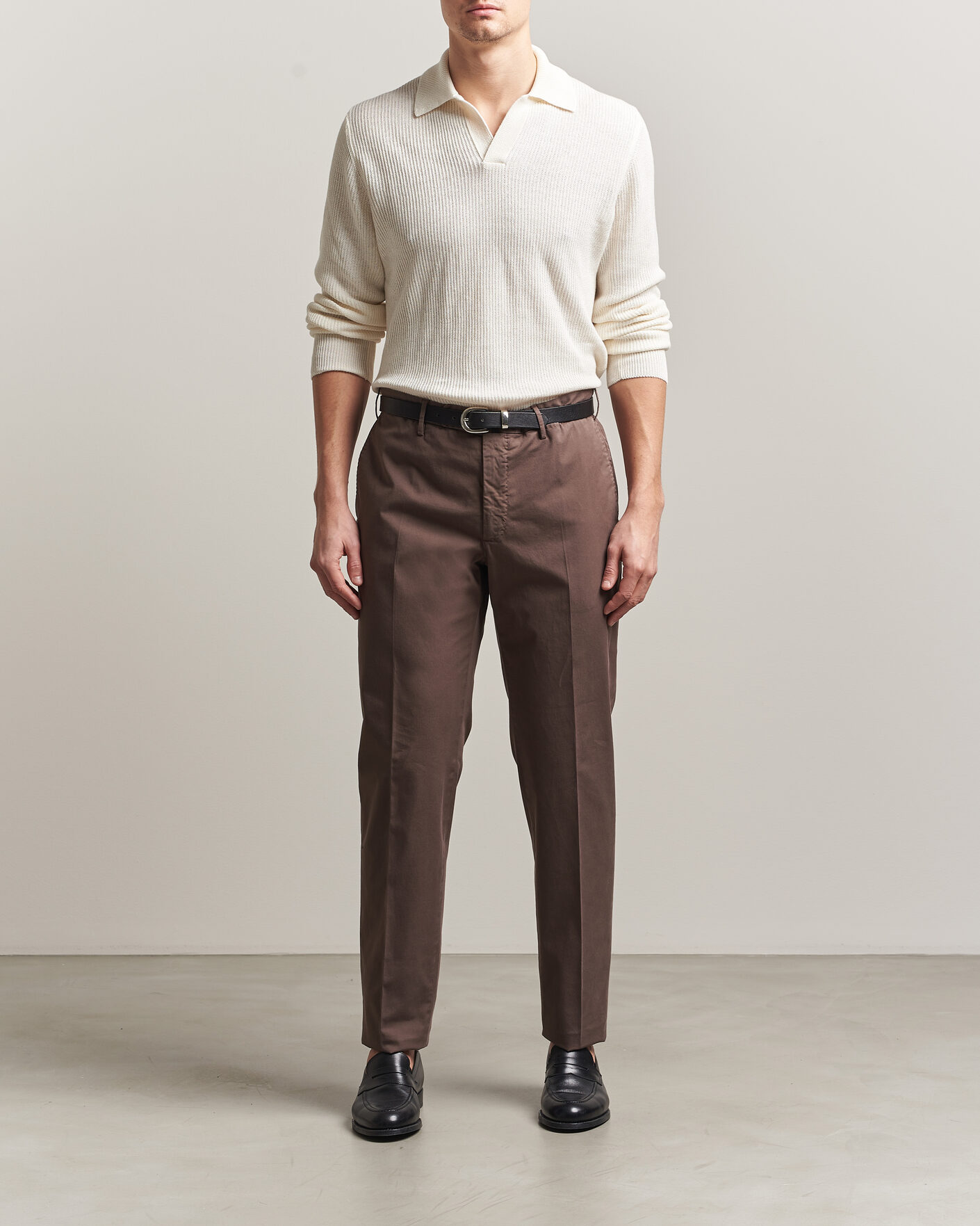 Men | Trousers | Incotex | Regular Fit Comfort Chinos Dark Brown