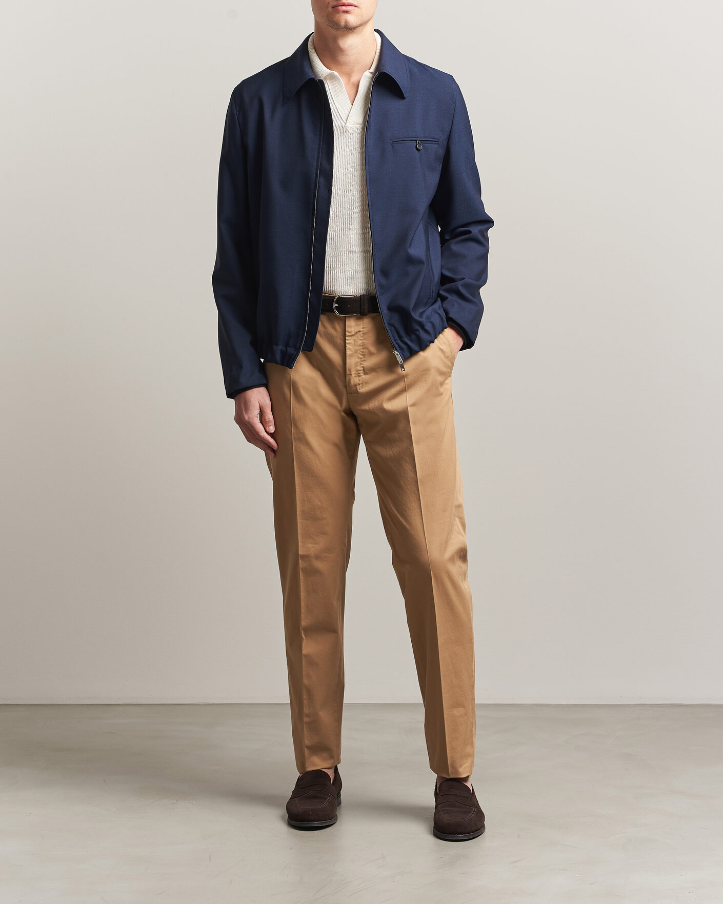 Men | Trousers | Incotex | Regular Fit Comfort Chinos Khaki