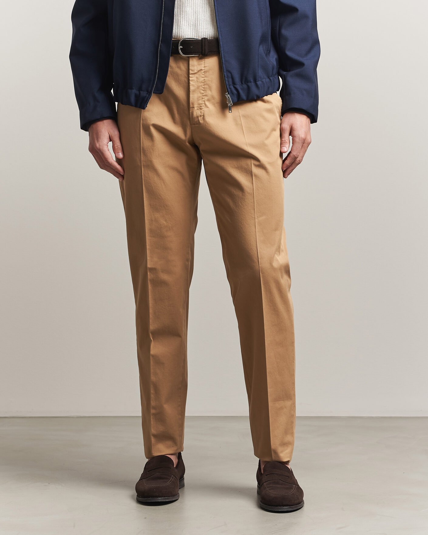 Men | Trousers | Incotex | Regular Fit Comfort Chinos Khaki