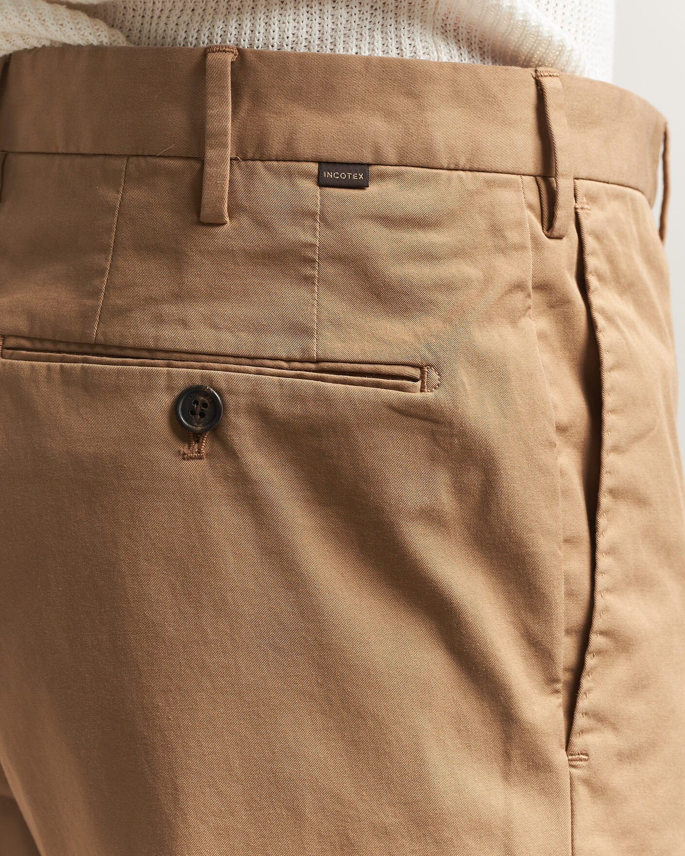 Men | Trousers | Incotex | Regular Fit Comfort Chinos Khaki