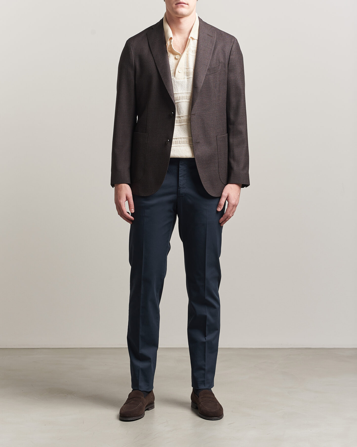 Men | Trousers | Incotex | Regular Fit Comfort Chinos Navy