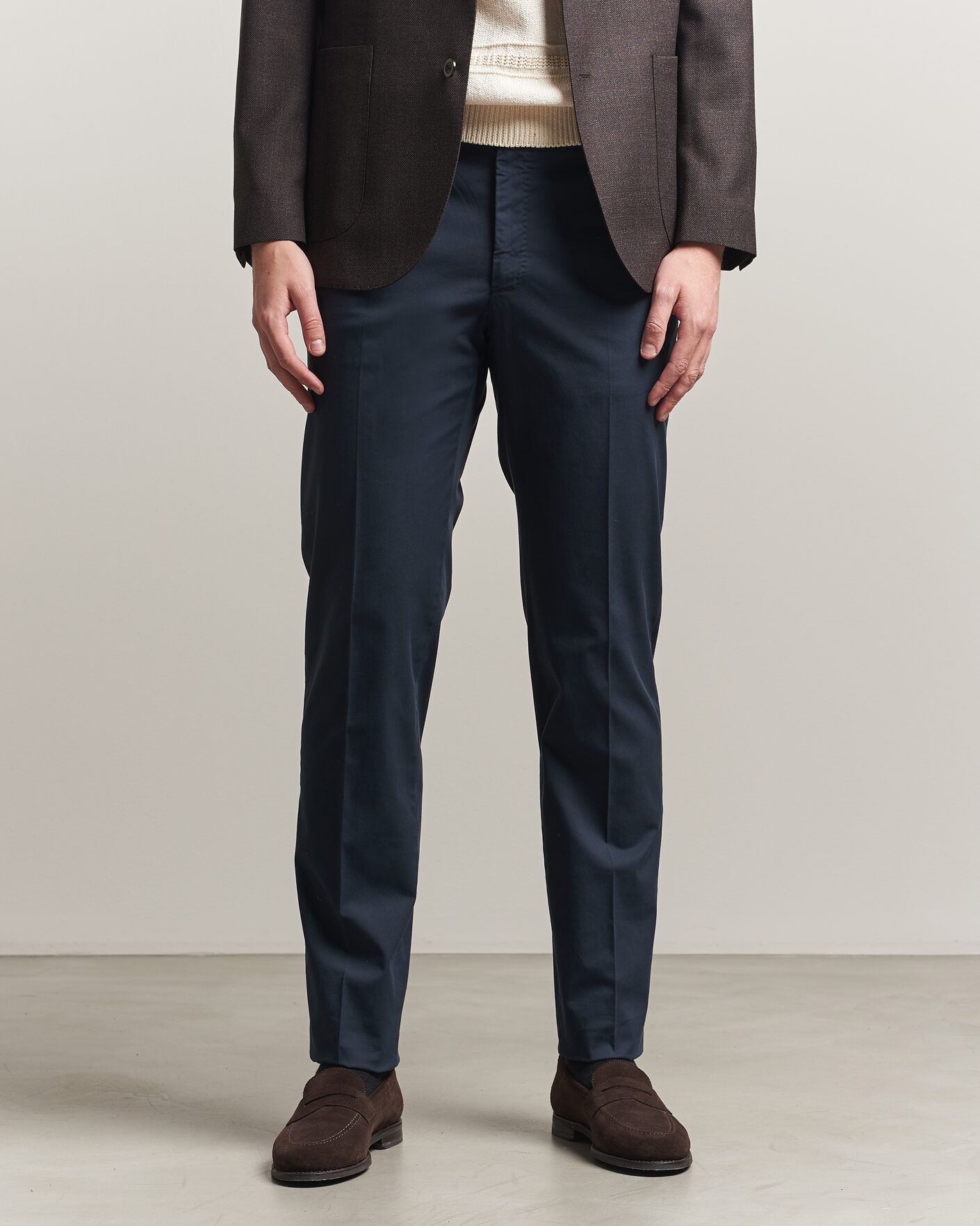 Men | Trousers | Incotex | Regular Fit Comfort Chinos Navy