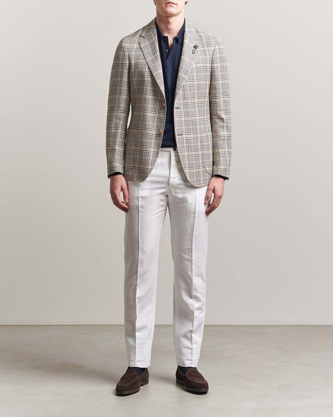 Men | Trousers | Incotex | Regular Fit Chinolino Trousers White