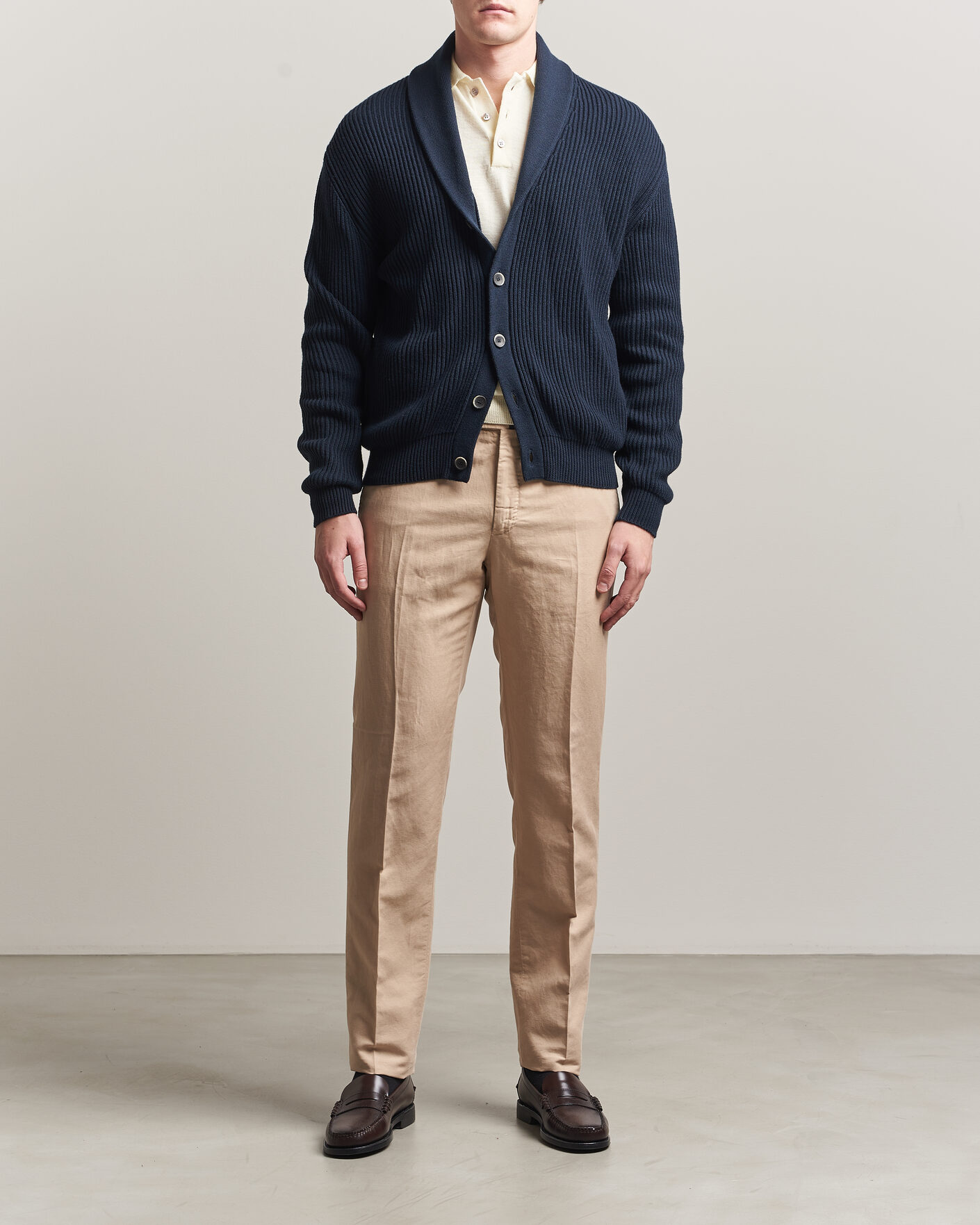 Men | Trousers | Incotex | Regular Fit Chinolino Trousers Beige