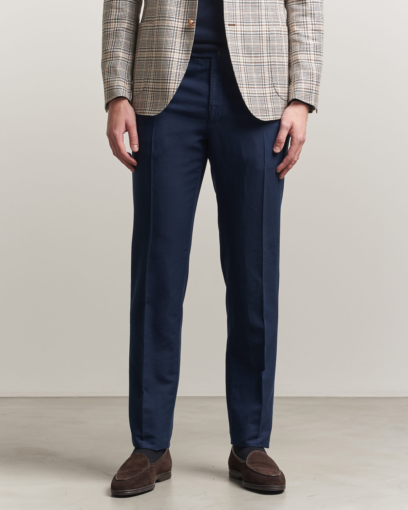 Men | Trousers | Incotex | Regular Fit Chinolino Trousers Navy