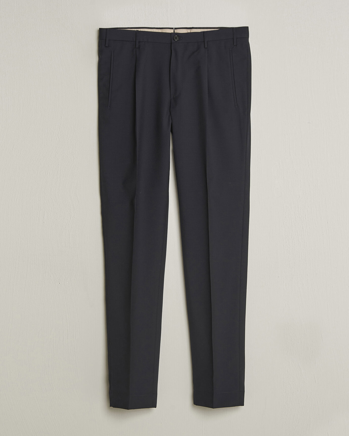 Incotex Regular Fit Super 100s Wool Pants Blue at CareOfCarl.com