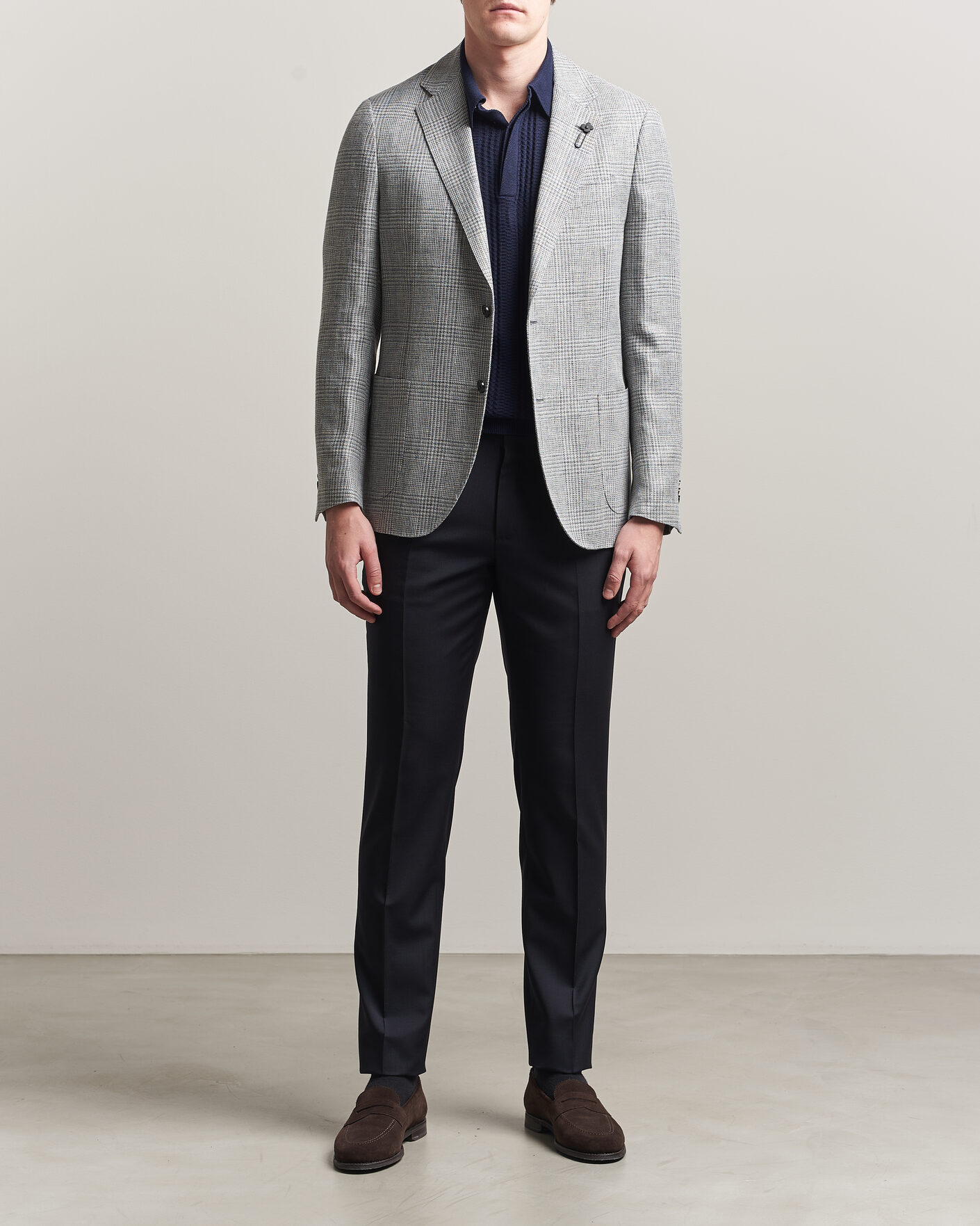 Incotex Regular Fit Super 100s Wool Pants Blue at CareOfCarl.com