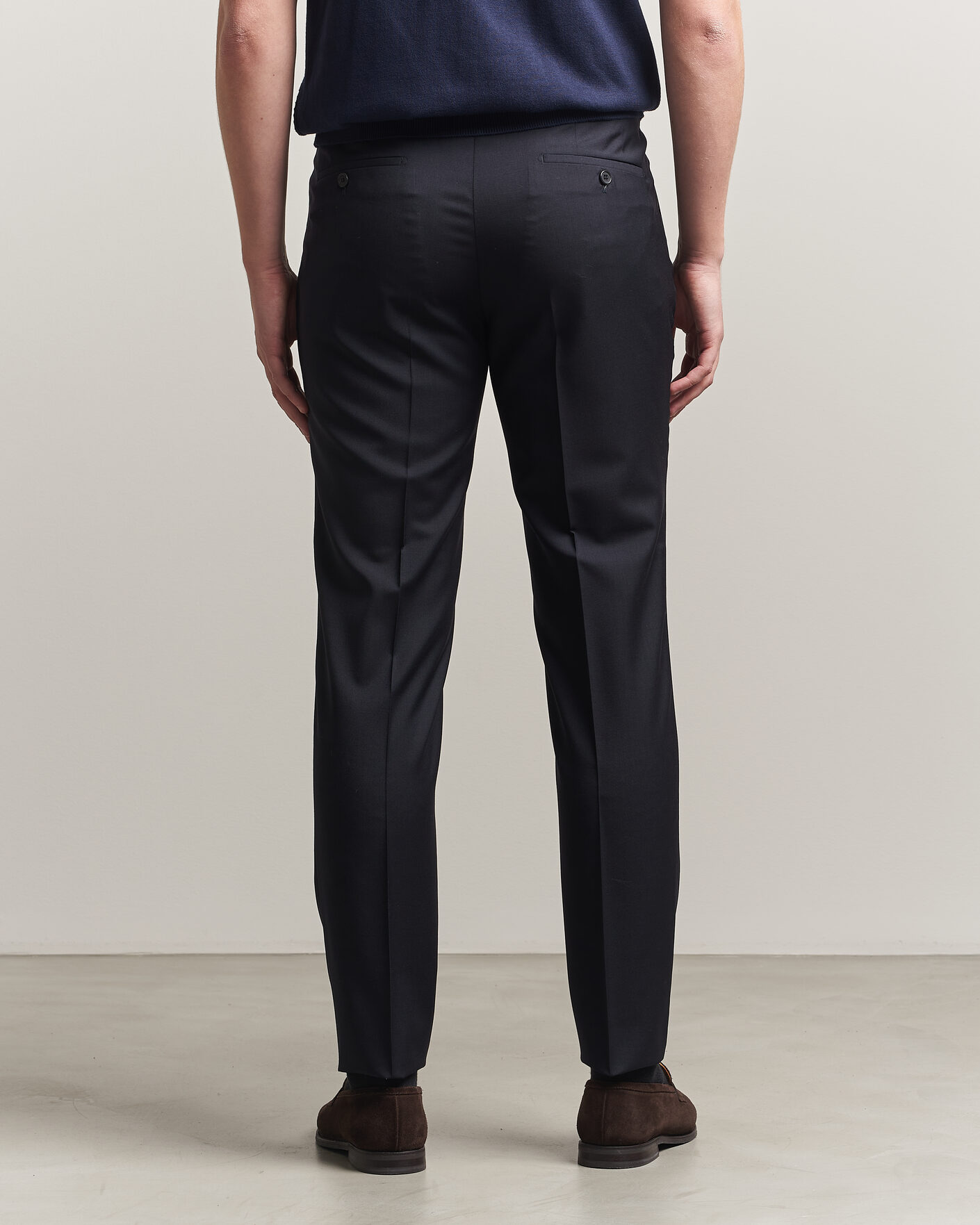 Incotex Regular Fit Super 100s Wool Pants Blue at CareOfCarl.com