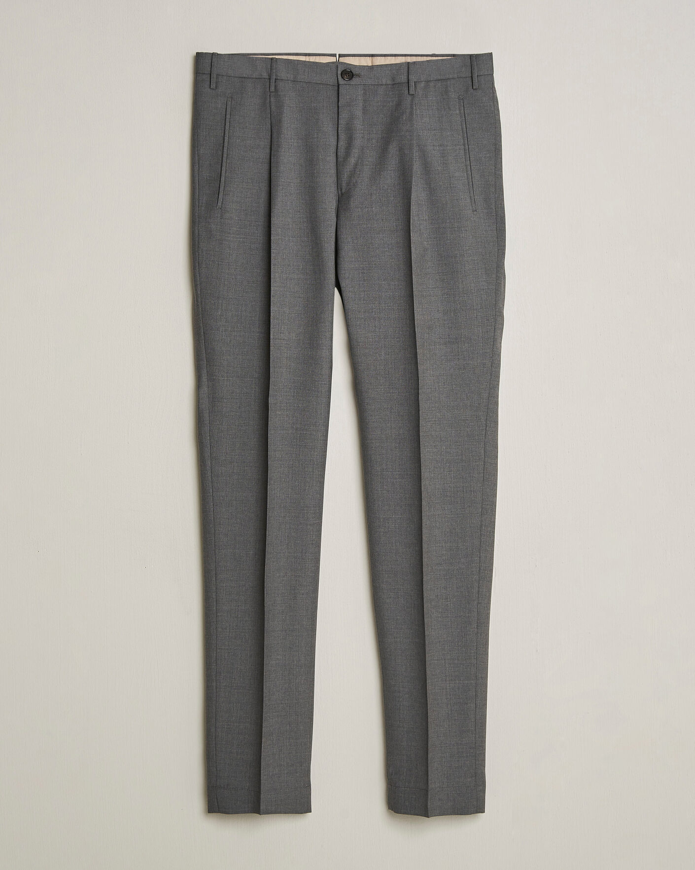Men | Trousers | Incotex | Regular Fit Super 100s Wool Pants Grey Melange