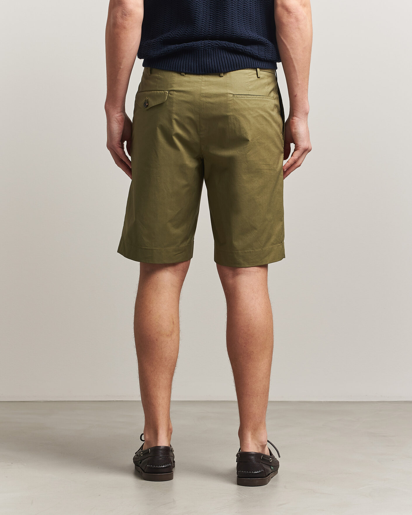 Men | Shorts | Incotex | Cotton Poplin Shorts Olive