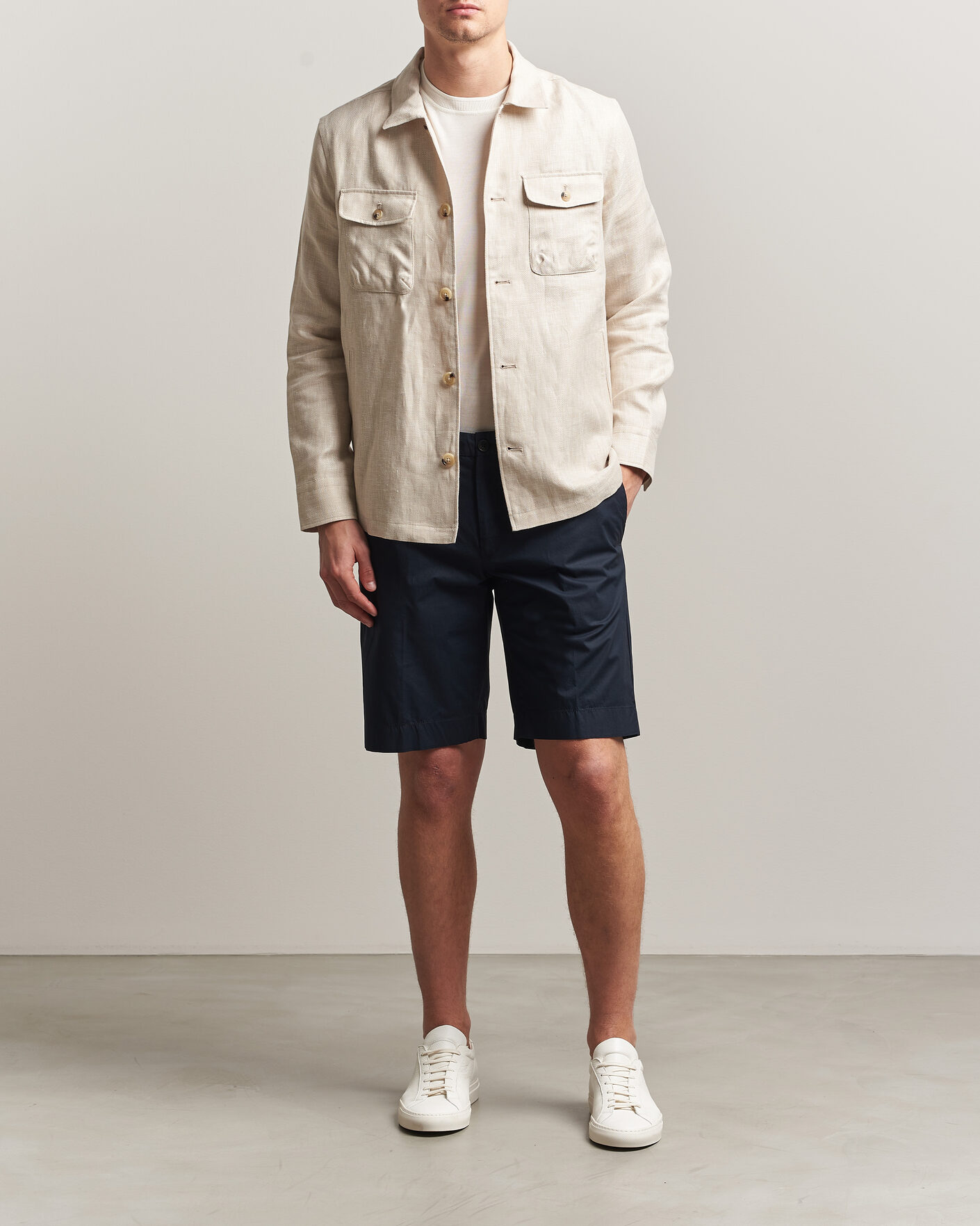 Men | Shorts | Incotex | Cotton Poplin Shorts Navy