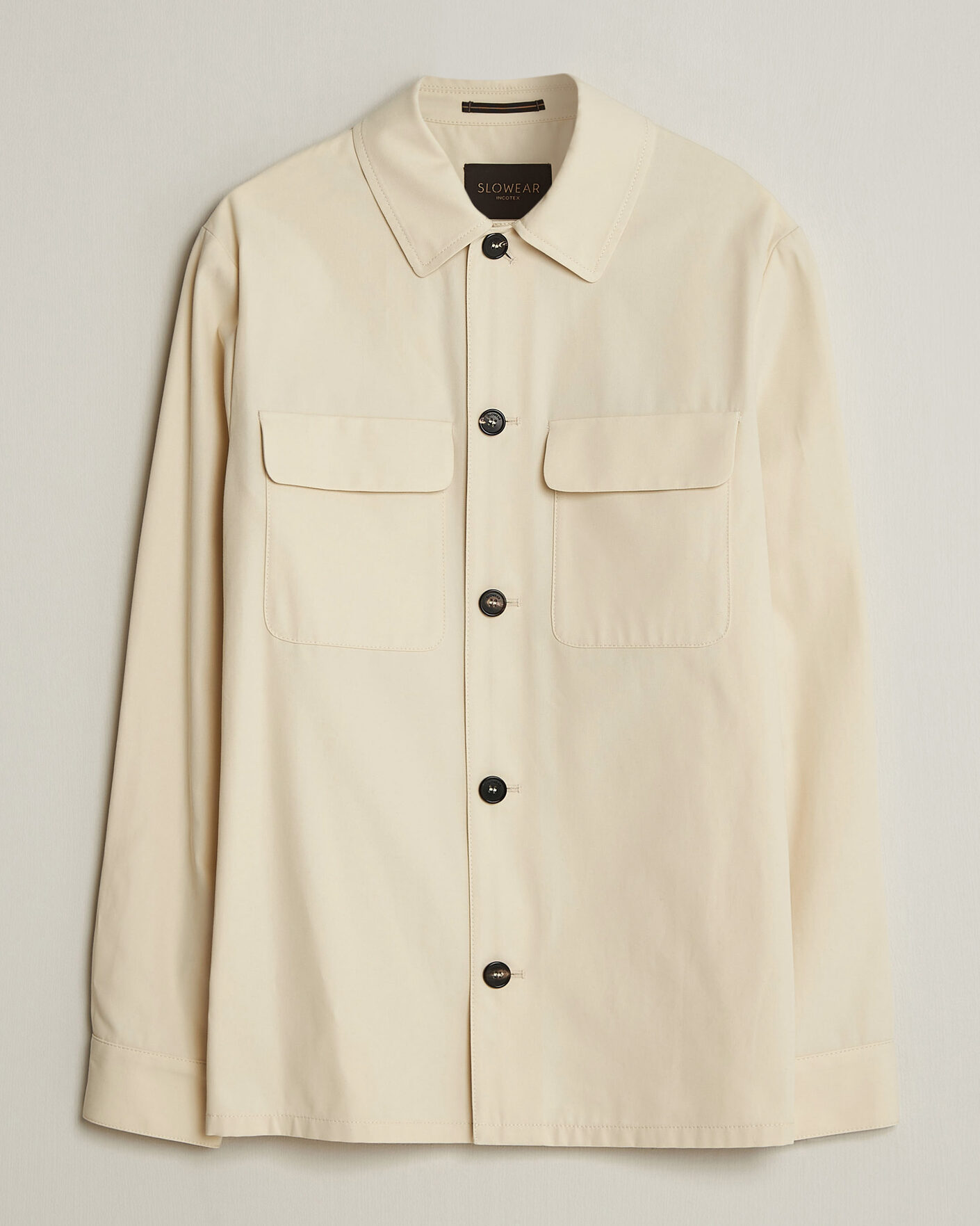 Men | Shirts | Incotex | Ice Cotton Twill Overshirt Natural