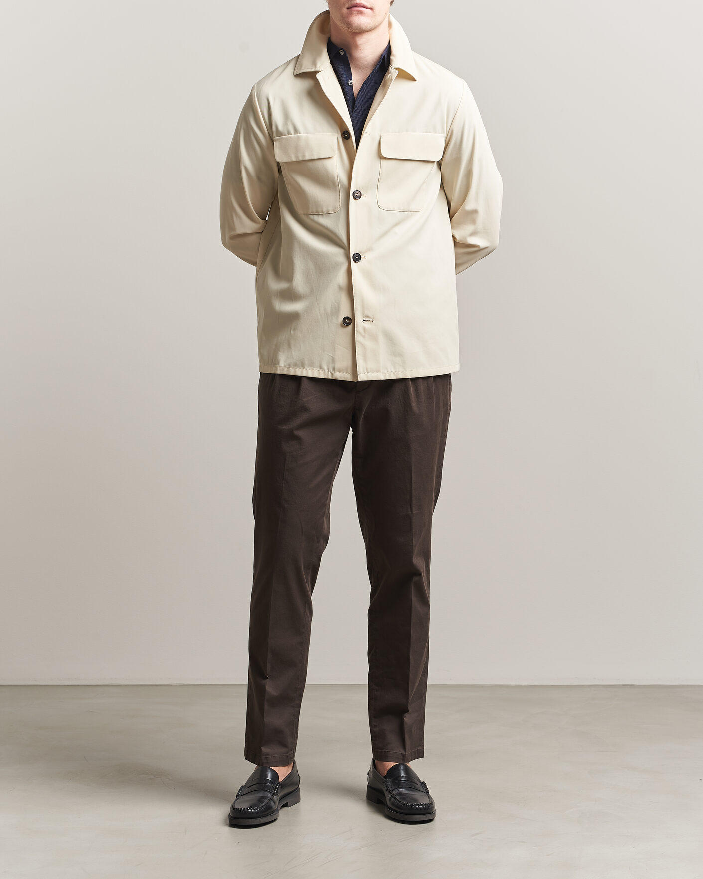 Men | Shirts | Incotex | Ice Cotton Twill Overshirt Natural