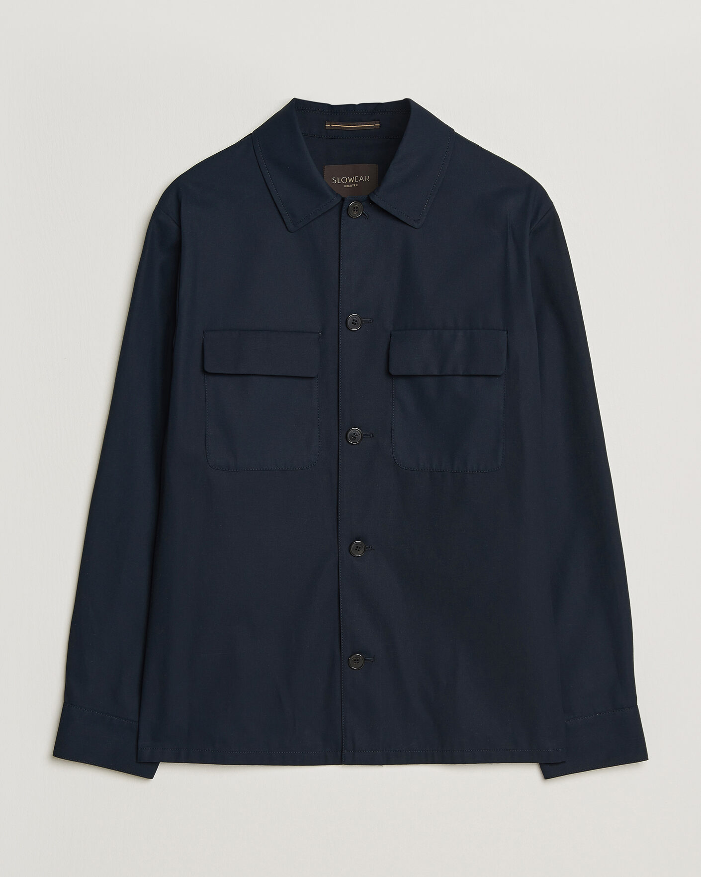 Men | Shirts | Incotex | Ice Cotton Twill Overshirt Navy