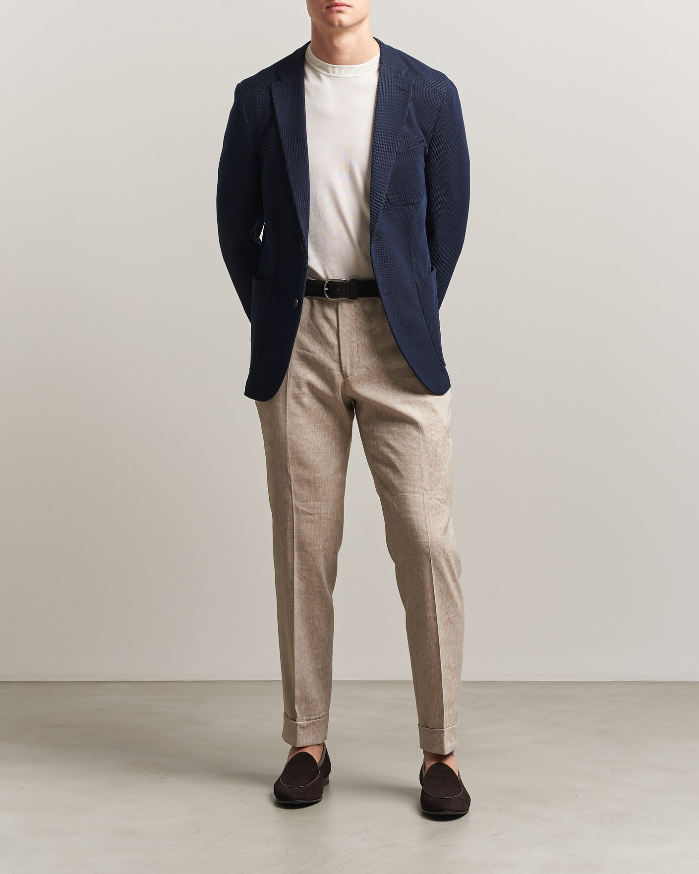 Men | Blazers | Incotex | Unconstructed Jersey Blazer Navy