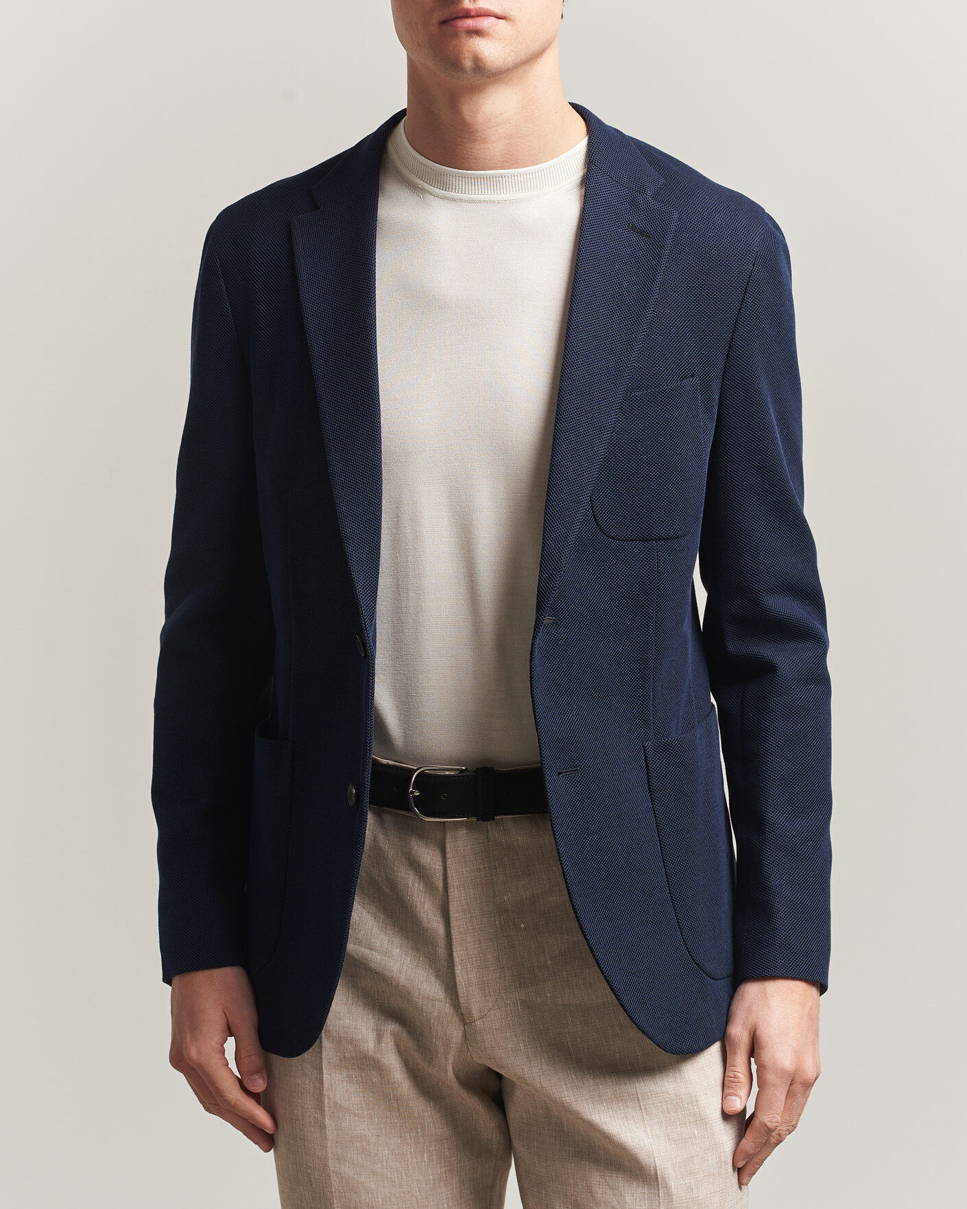 Men | Blazers | Incotex | Unconstructed Jersey Blazer Navy