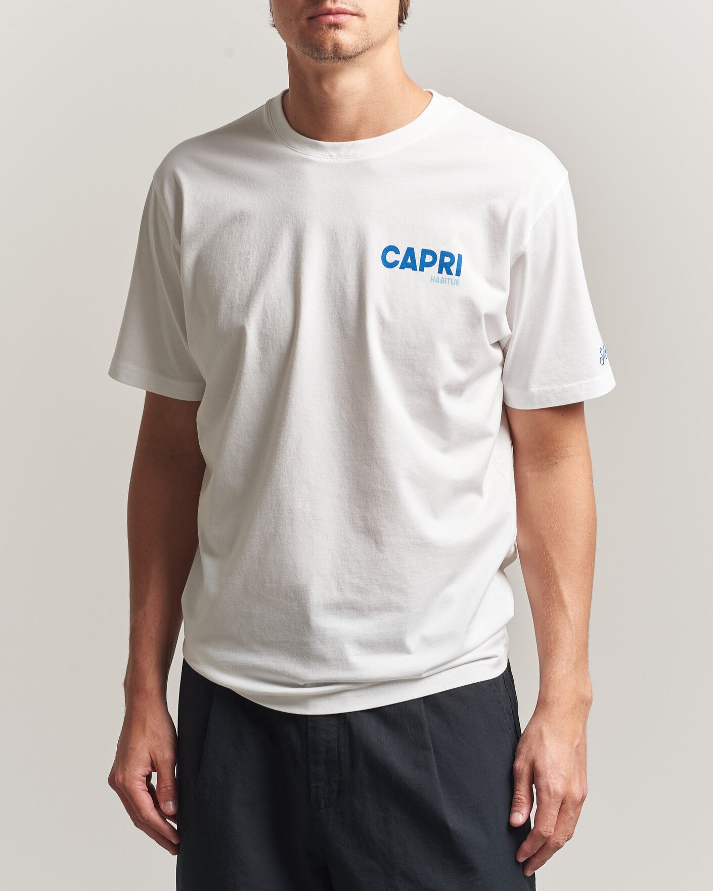Men | T-Shirts | MC2 Saint Barth | Back Printed Cotton T-Shirt Capri Summer