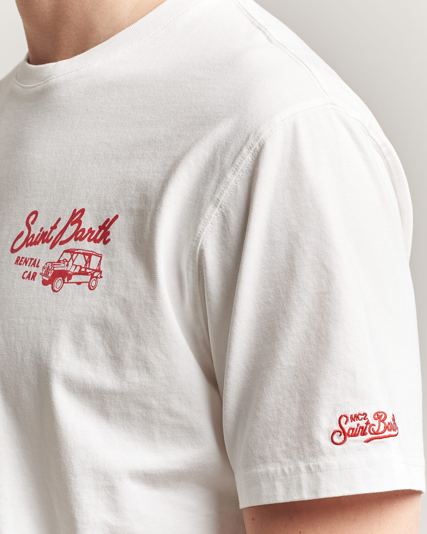 Men | T-Shirts | MC2 Saint Barth | Back Printed Cotton T-Shirt Rental Car