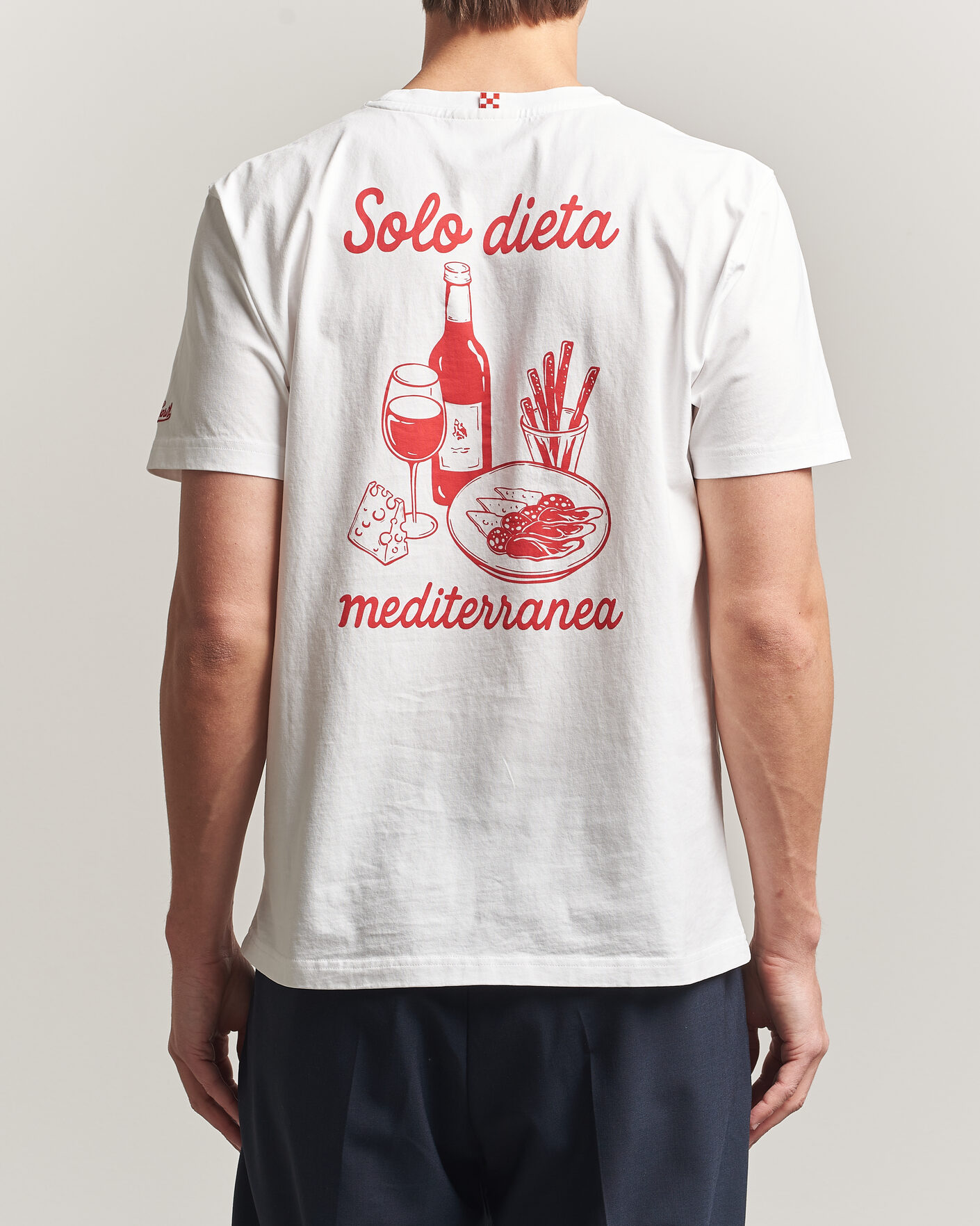 Men | T-Shirts | MC2 Saint Barth | Back Printed Cotton T-Shirt Dieta Mediterranea