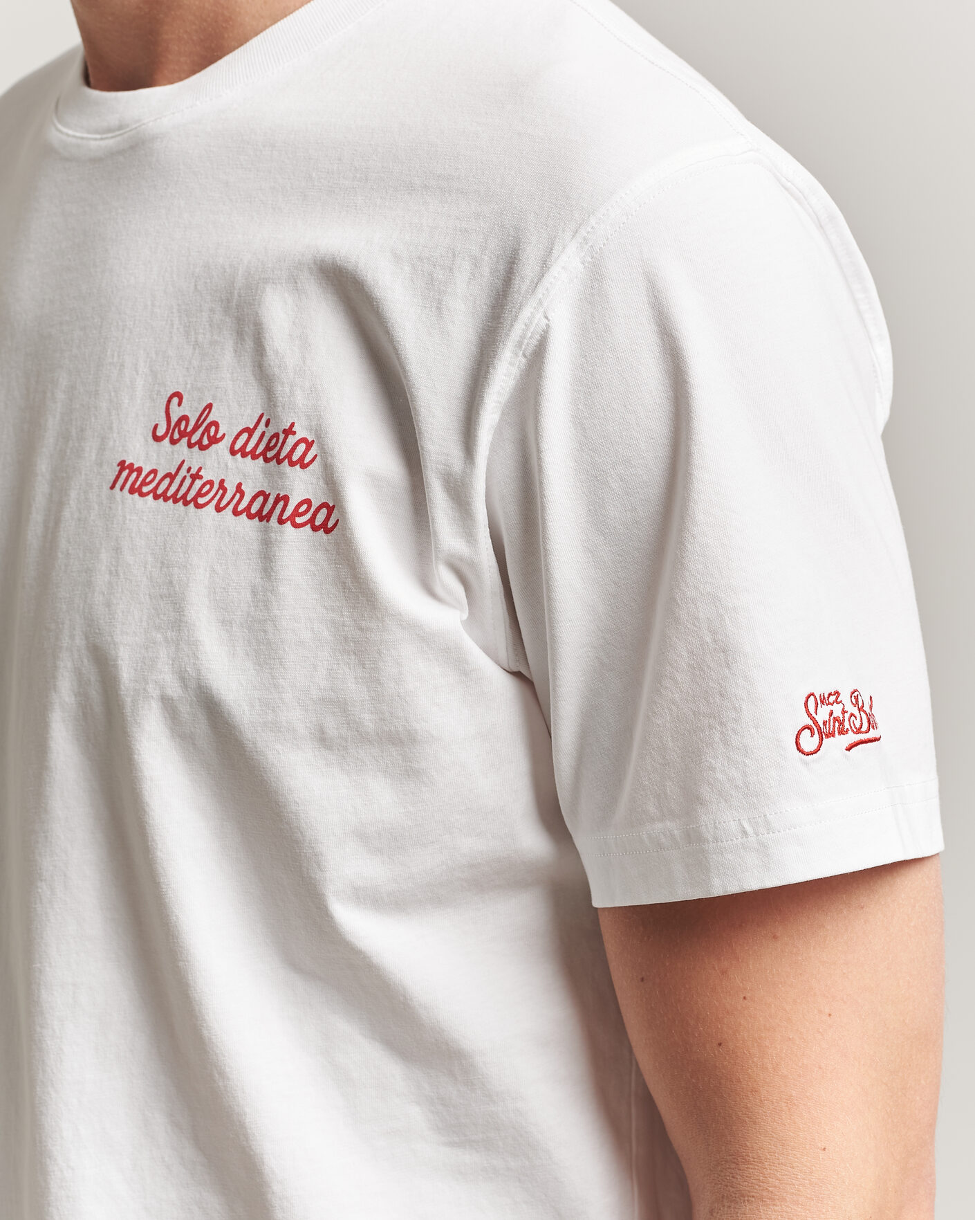Men | T-Shirts | MC2 Saint Barth | Back Printed Cotton T-Shirt Dieta Mediterranea