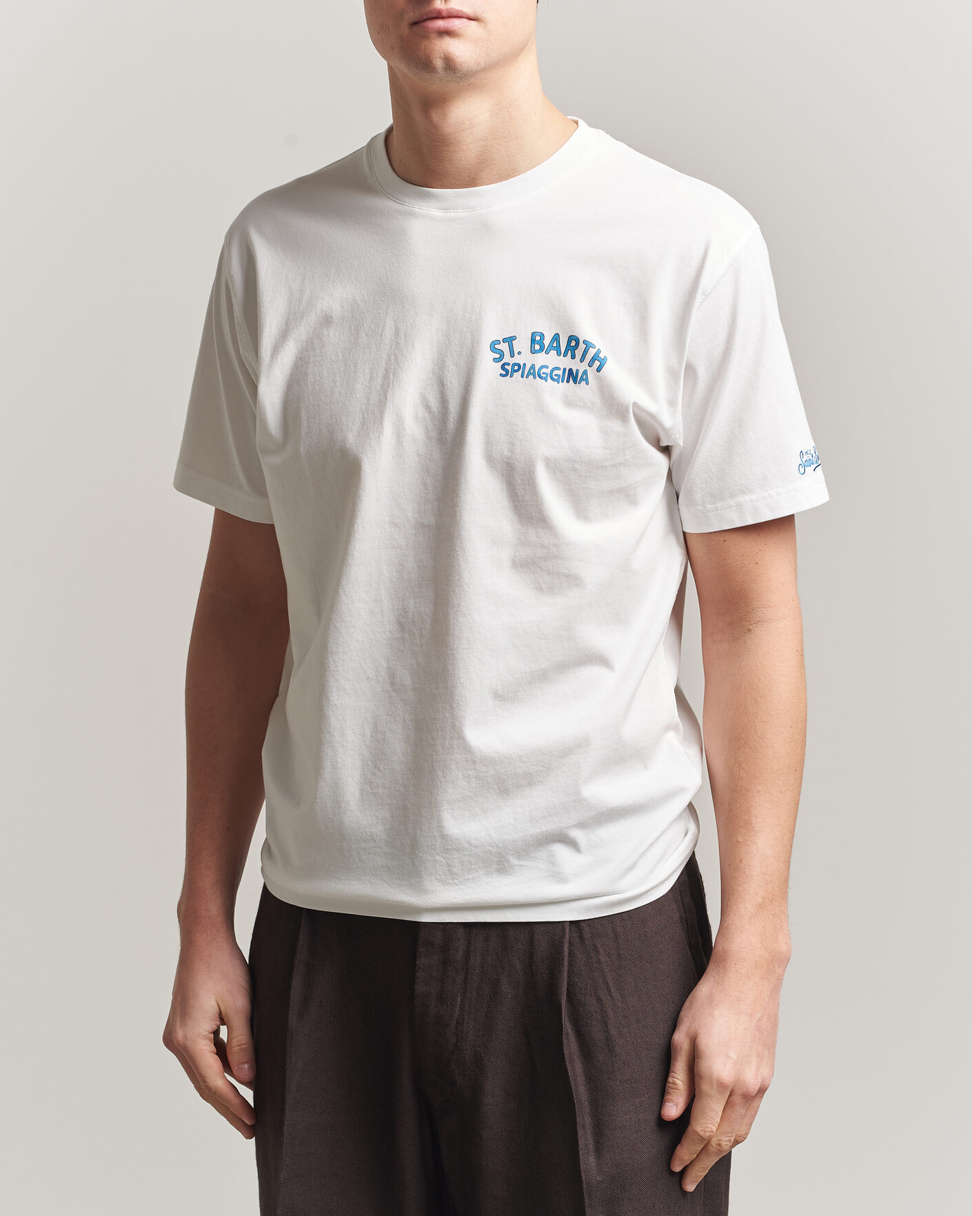 Men | T-Shirts | MC2 Saint Barth | Back Printed Cotton T-Shirt Spiaggina