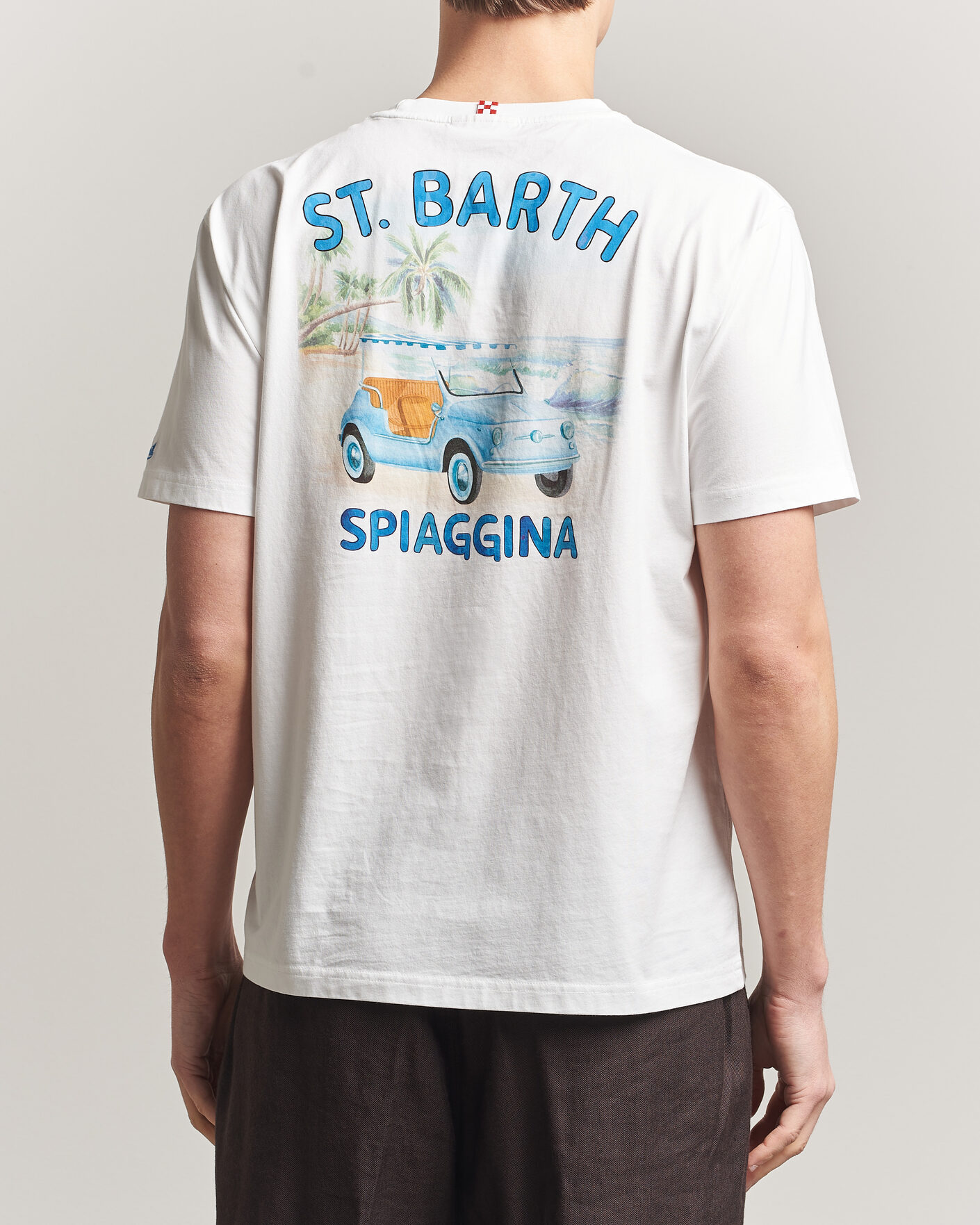 Men | T-Shirts | MC2 Saint Barth | Back Printed Cotton T-Shirt Spiaggina