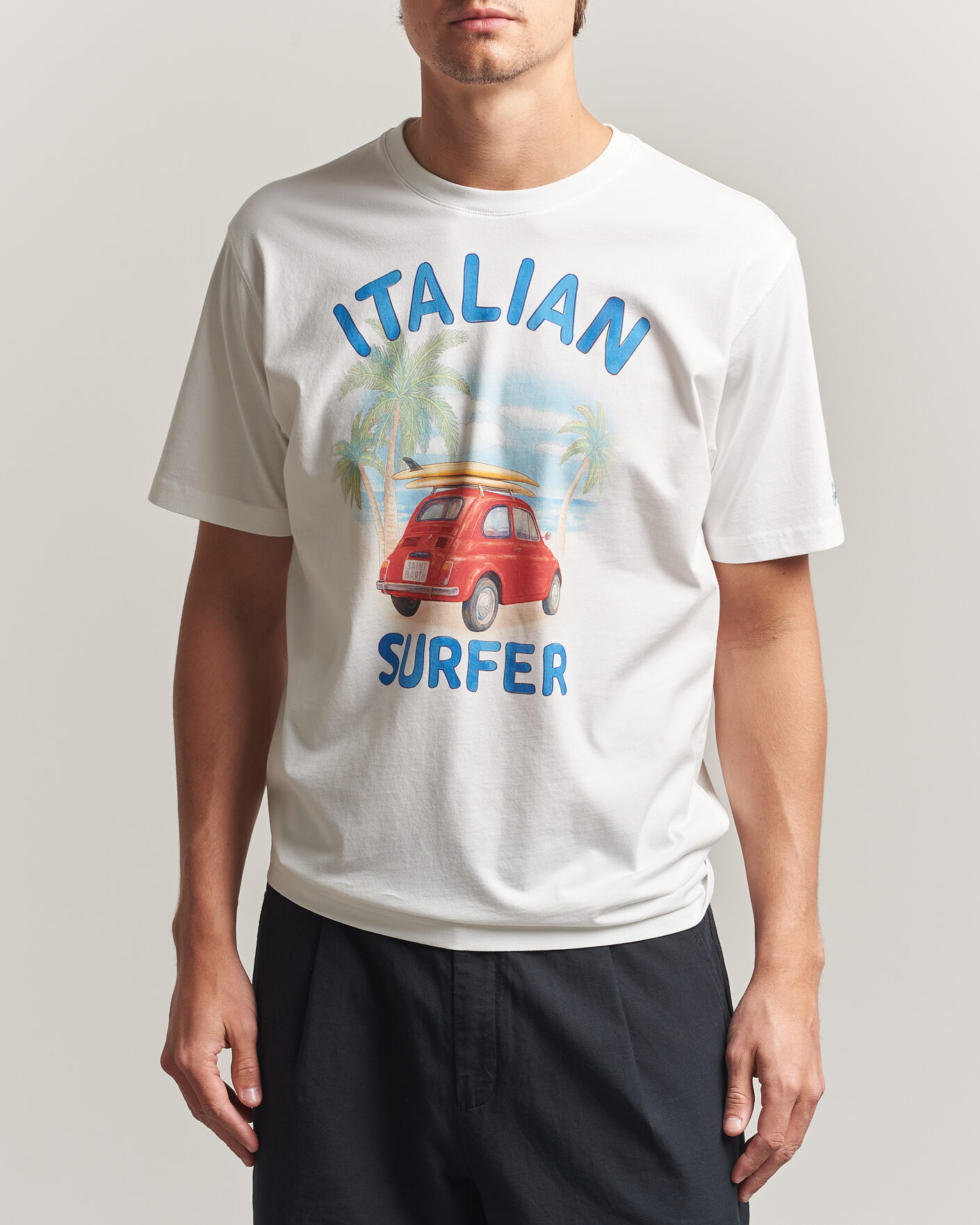 Men | T-Shirts | MC2 Saint Barth | Printed Cotton T-Shirt Italian Surfer