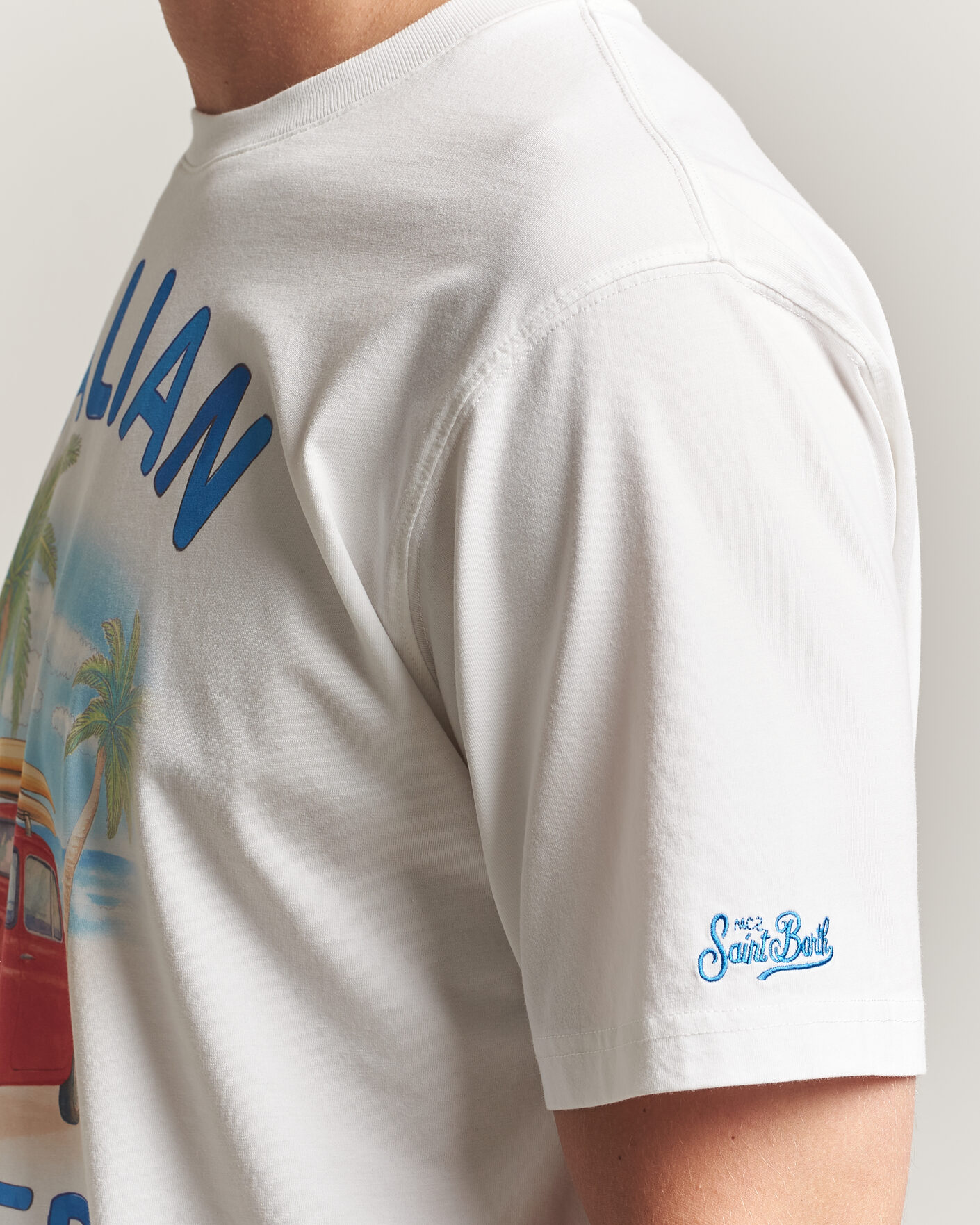 Men | T-Shirts | MC2 Saint Barth | Printed Cotton T-Shirt Italian Surfer