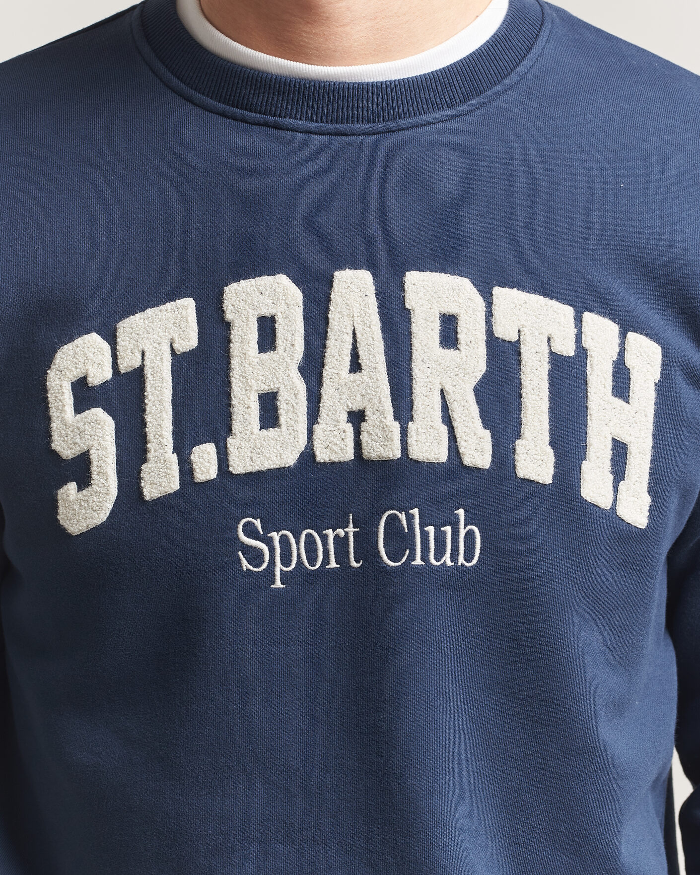 Men | Sweaters & Knitwear | MC2 Saint Barth | Terry Cotton Logo Sweatshirt Navy