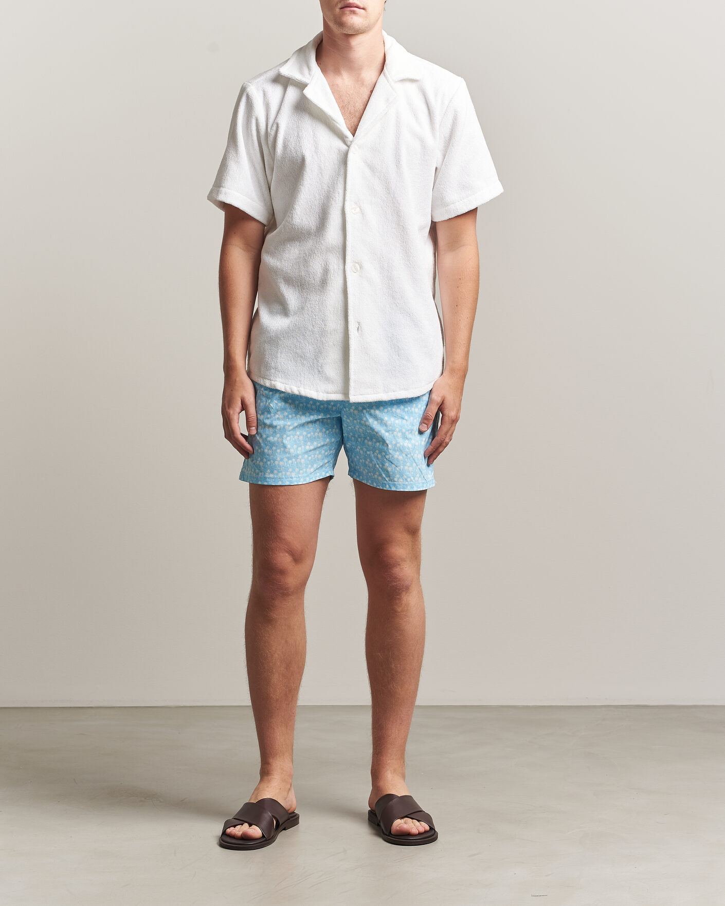 Men | Swimwear | MC2 Saint Barth | Printed Swim Shorts Blue Palms