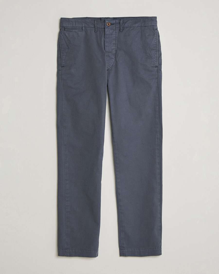 RRL Officers Flat Pants Navy at CareOfCarl.com