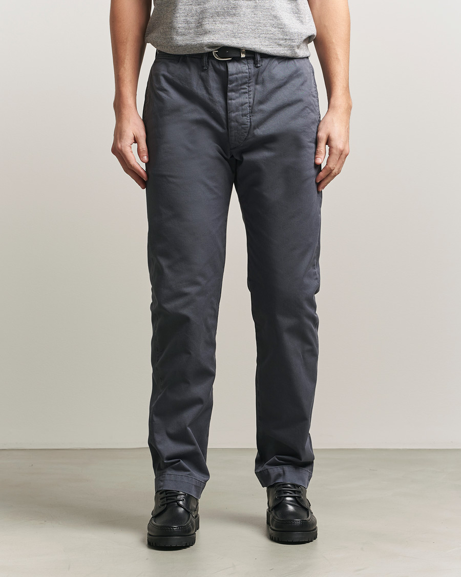 RRL Officers Flat Pants Navy at CareOfCarl.com
