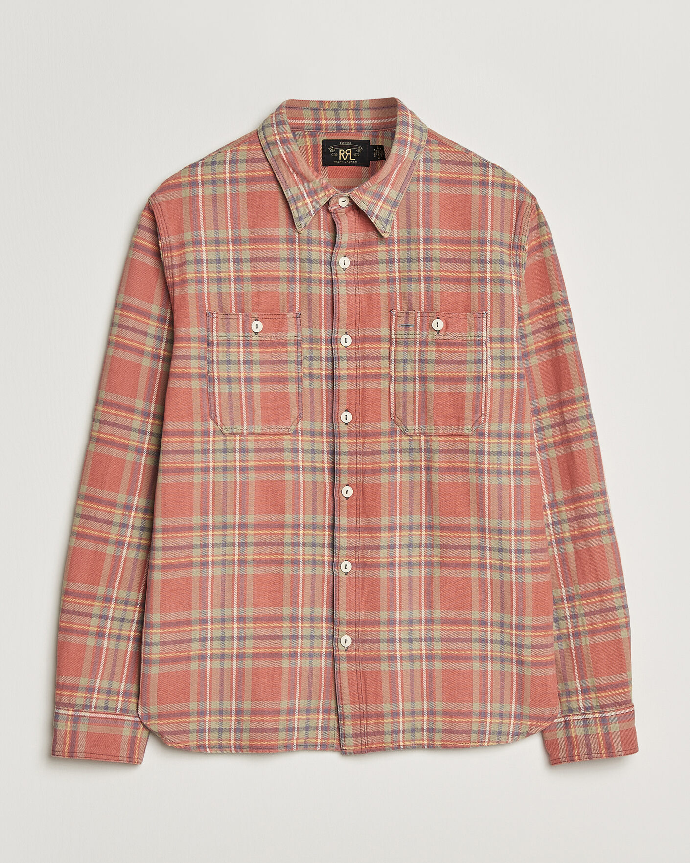 Men | Shirts | RRL | Cameron Double Pocket Shirt Red/Blue Check