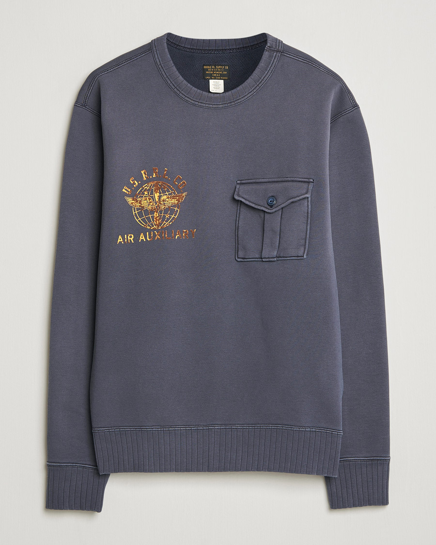 Men | Sweaters & Knitwear | RRL | Training Crew Sweatshirt Faded Blue