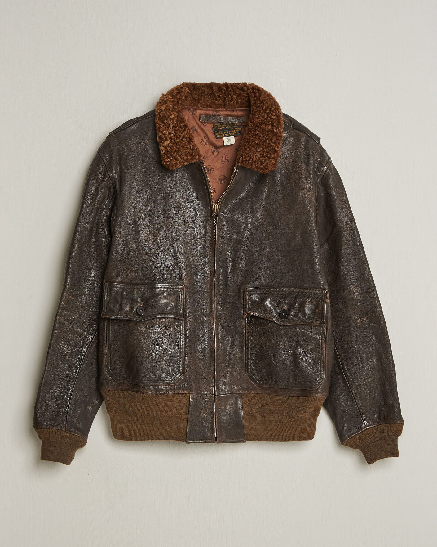 RRL Pratt Leather Jacket Vintage Brown at CareOfCarl.com